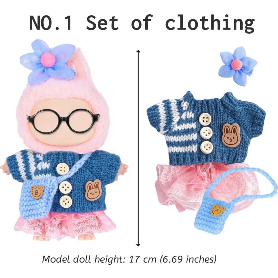 Conjuntos de Ropa para Muñecas ebuddy 17cm - 3 Atuendos de Moda