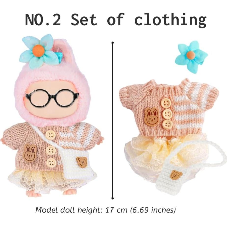 Conjuntos de Ropa para Muñecas ebuddy 17cm - 3 Atuendos de Moda