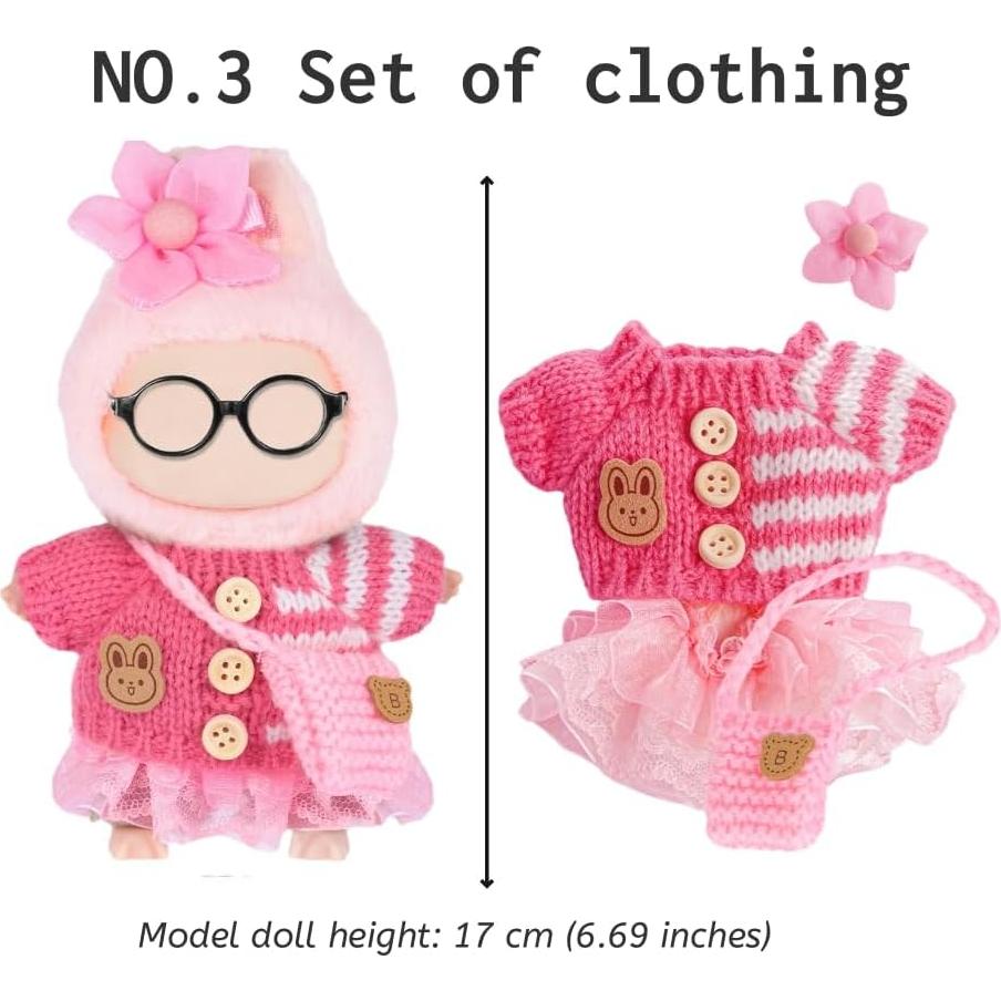 Conjuntos de Ropa para Muñecas ebuddy 17cm - 3 Atuendos de Moda