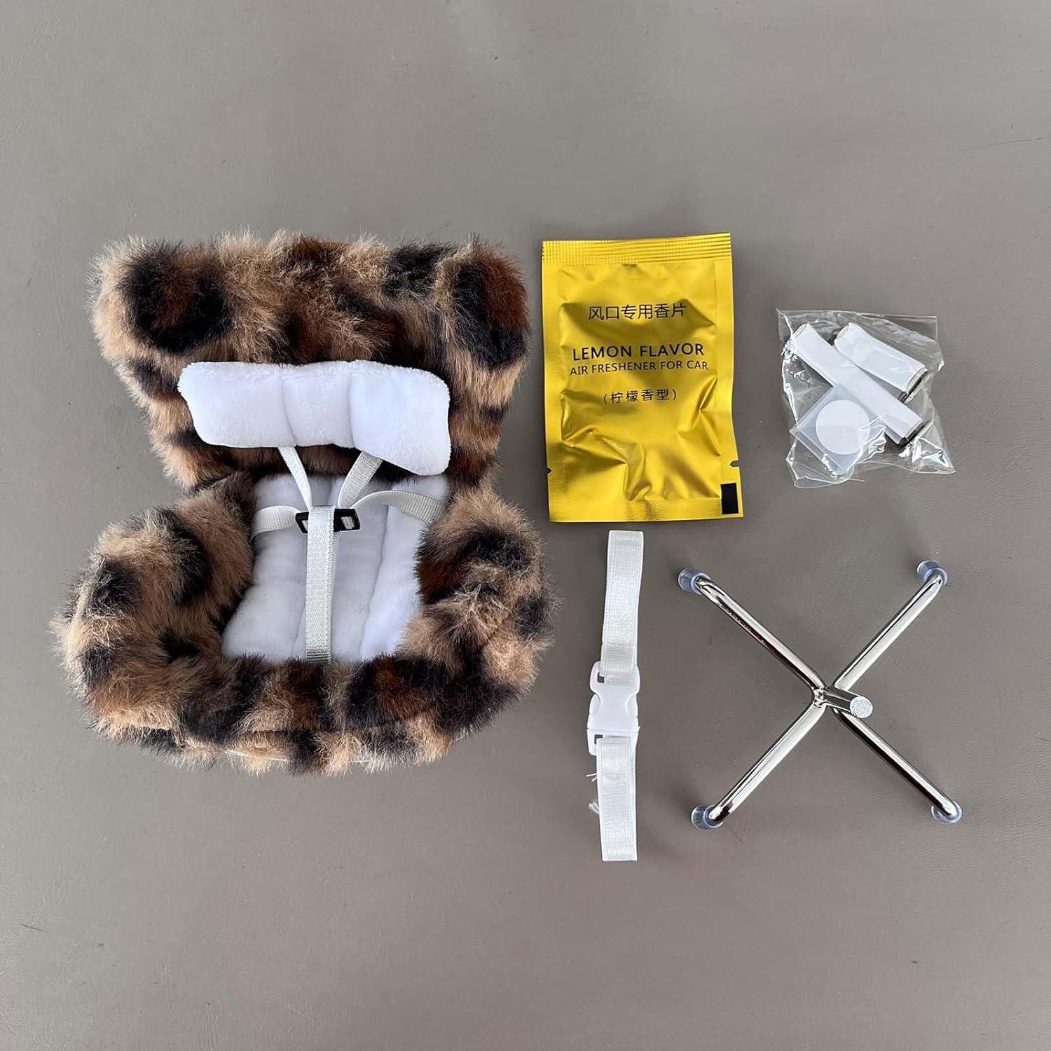 Asiento de Auto para Muñecas Genérico Leopardo con Cojín Suave