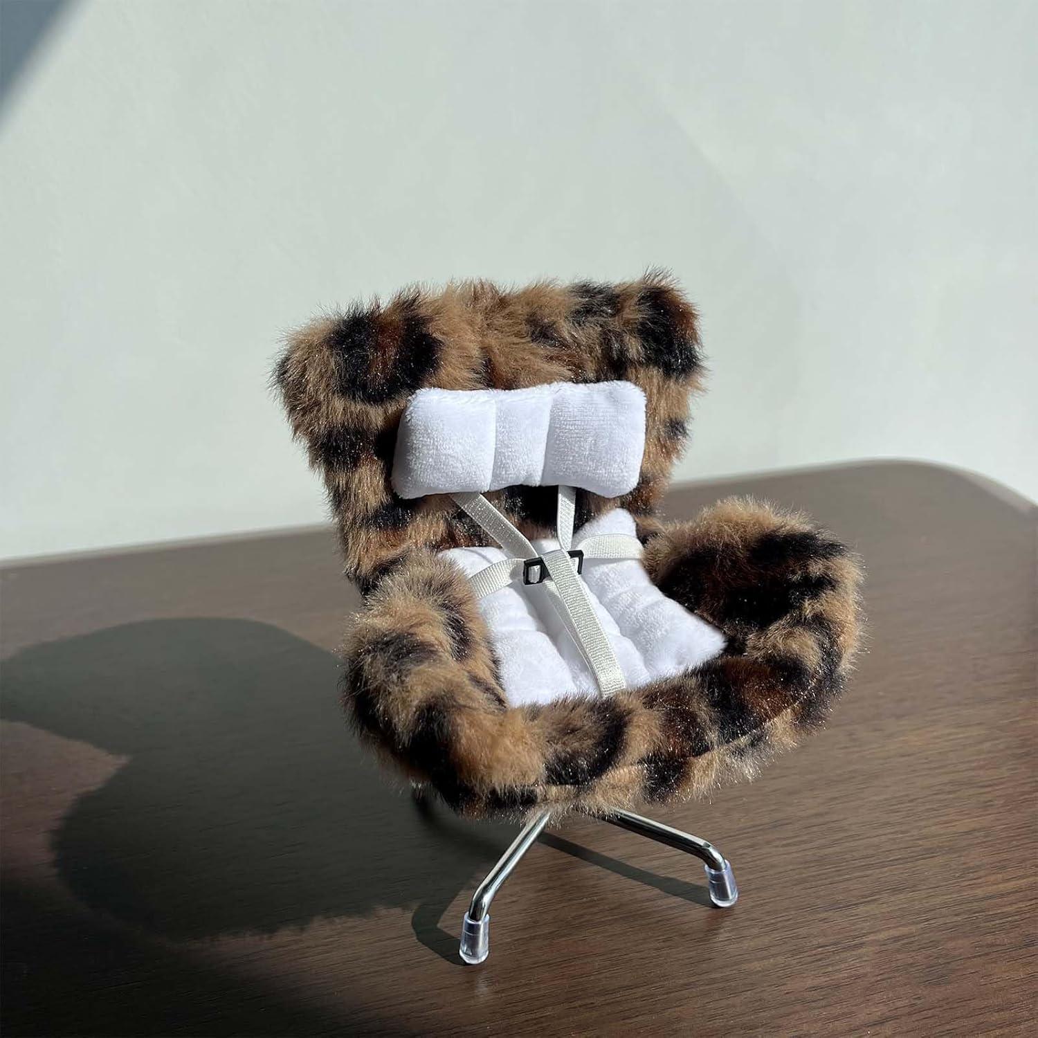 Asiento de Auto para Muñecas Genérico Leopardo con Cojín Suave