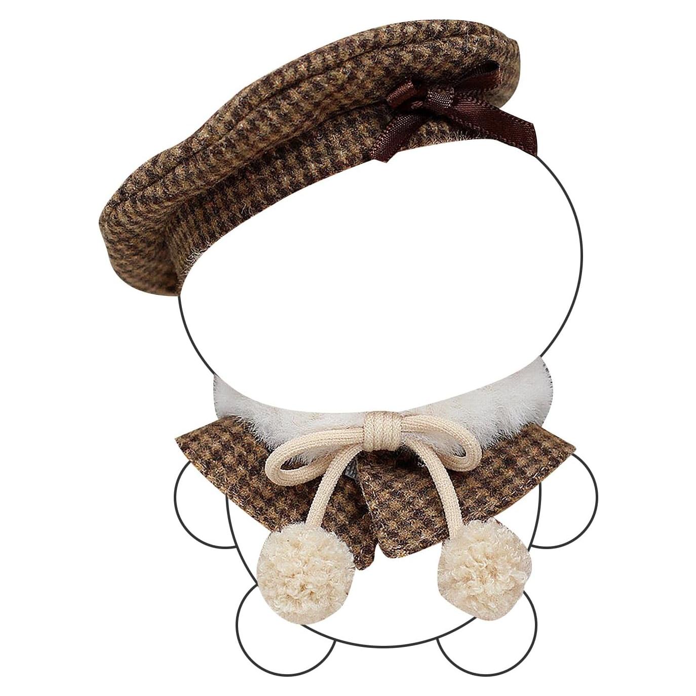 Conjunto de Capa Vintage para Muñeca Lbb 17cm - Boina y Bufanda