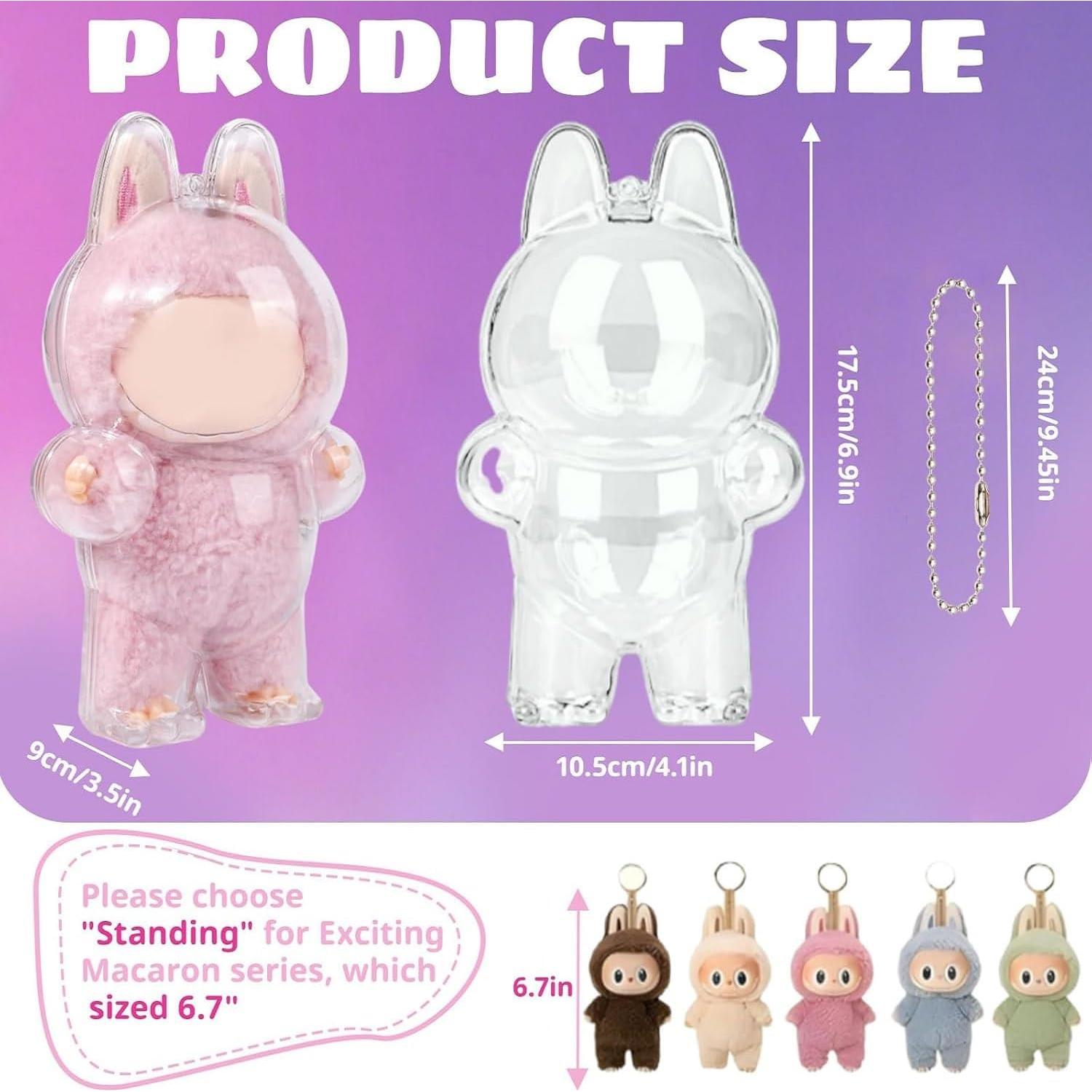 Funda Protectora LABUBU Emocionante Macaron PVC Transparente