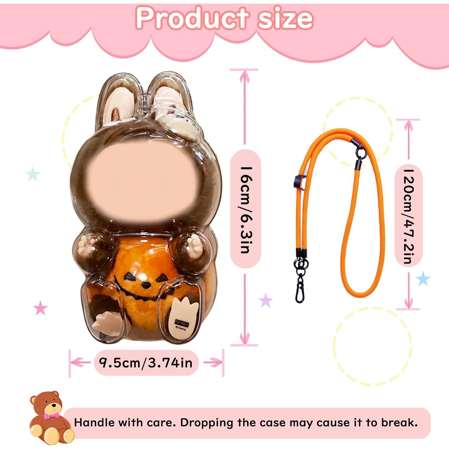 Funda Protectora de Acrílico LABUBU para Muñeca 18.2x11.3cm