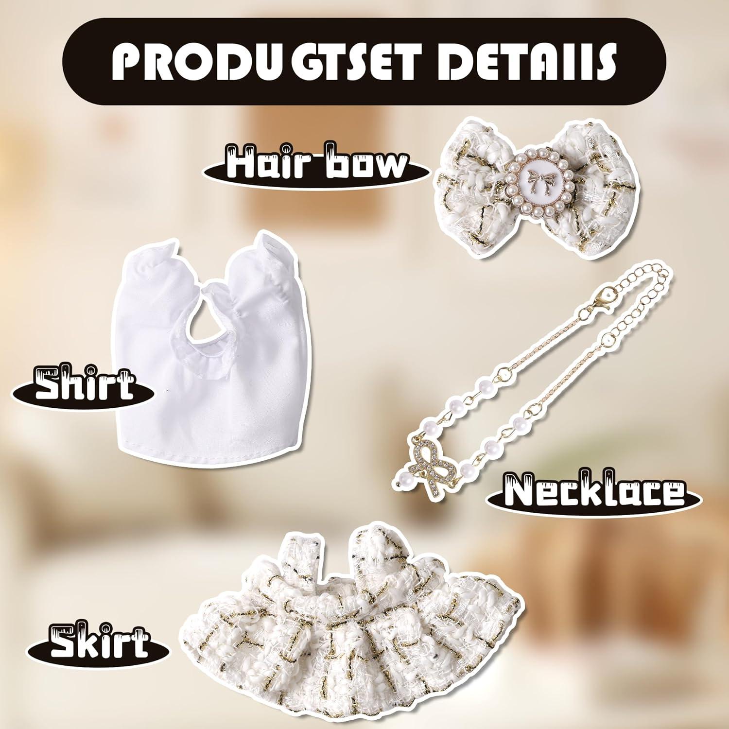 Conjunto de Ropa para Muñecas Labubu 4 Piezas Dorado 17cm