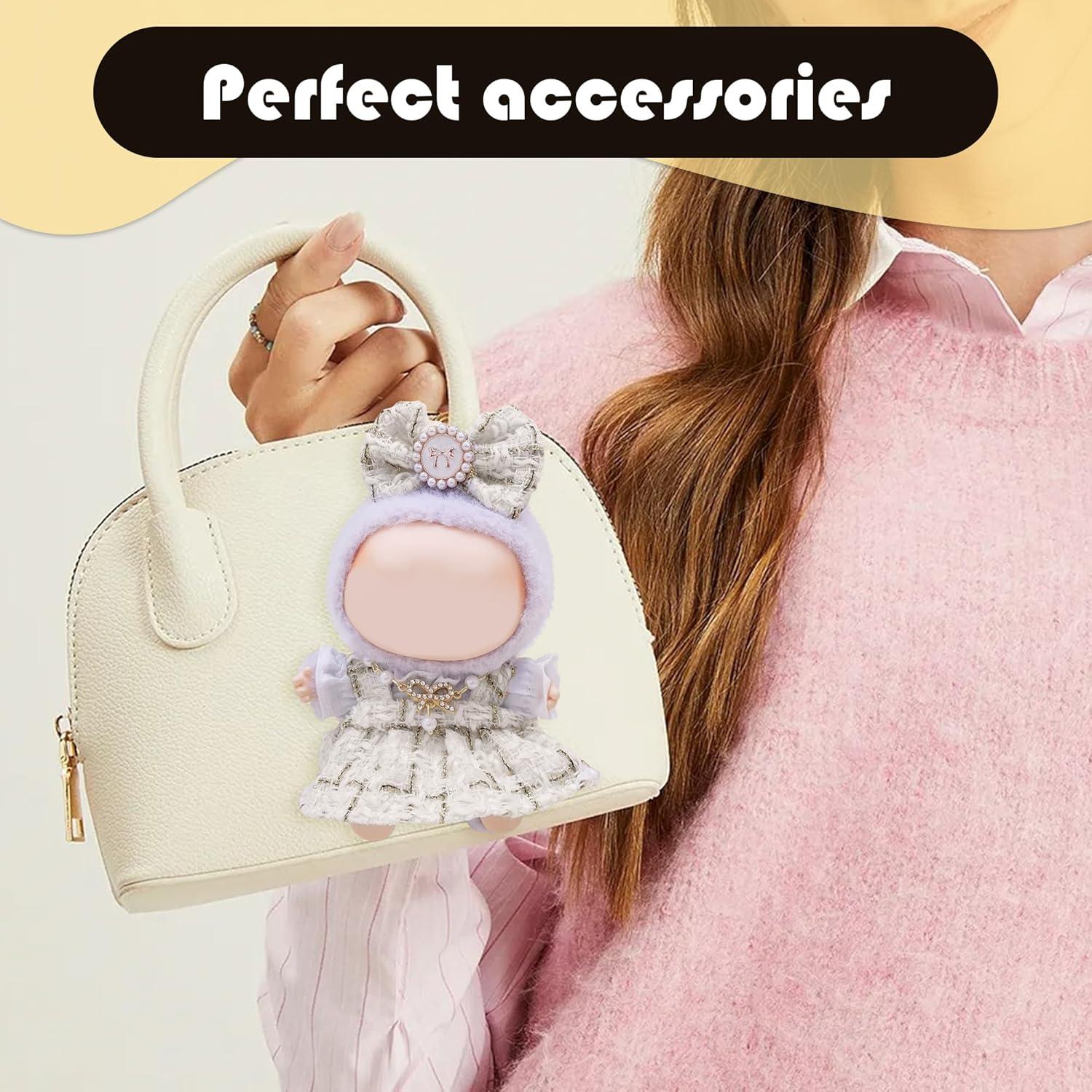 Conjunto de Ropa para Muñecas Labubu 4 Piezas Dorado 17cm