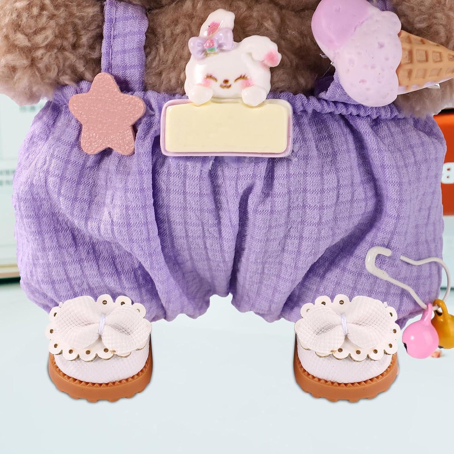 2 Pares de Zapatos Miniatura Kawaii para Muñecas 17cm - Negro y Blanco