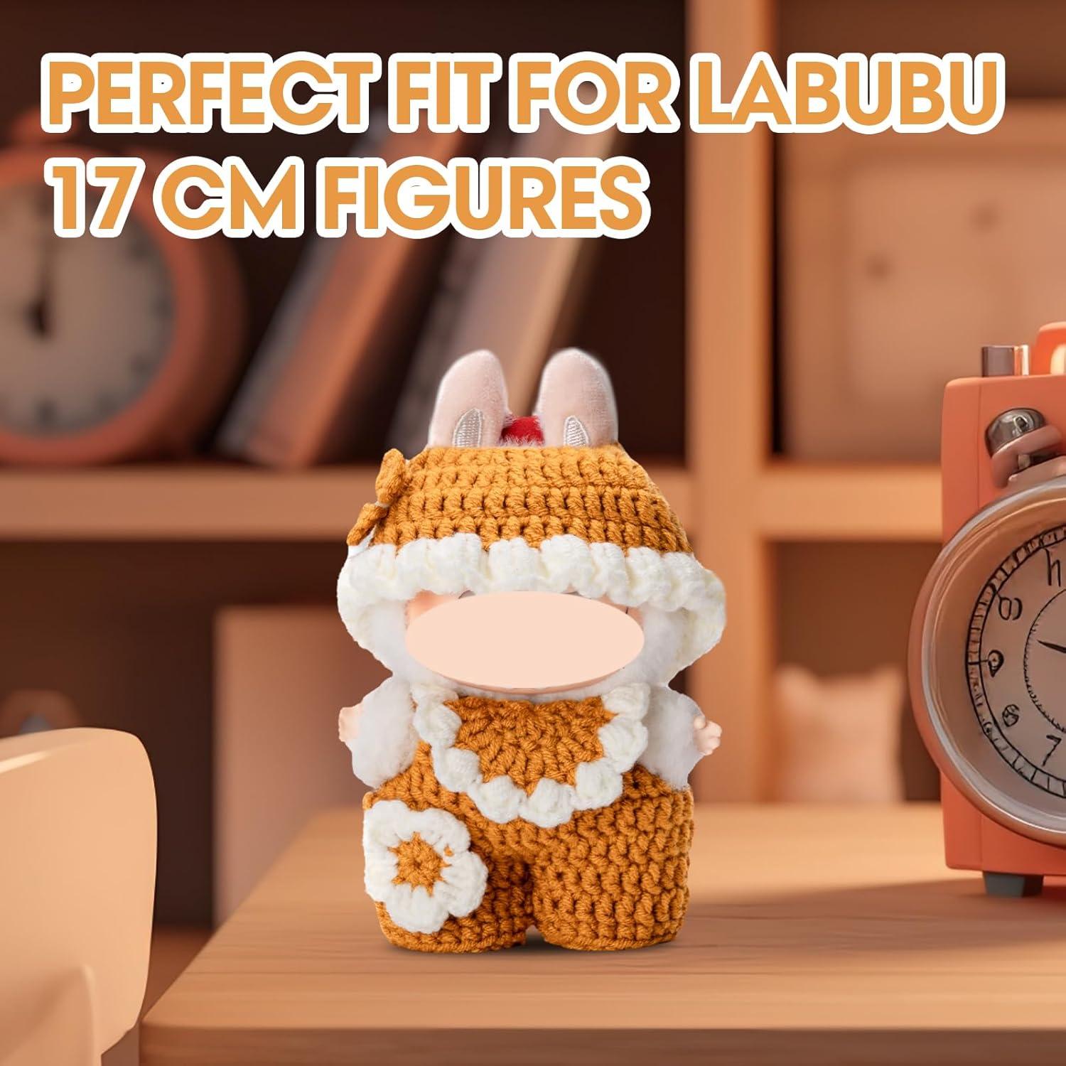 Conjunto de Ropa de Ganchillo para Muñeca Labubu 17cm - 3 Piezas