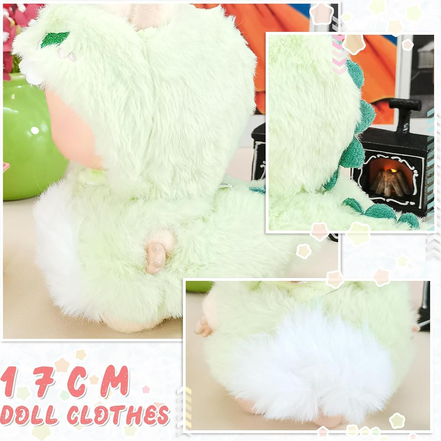 Ropa de Muñeca Beljeley Dinosaurio Verde 17cm Suave