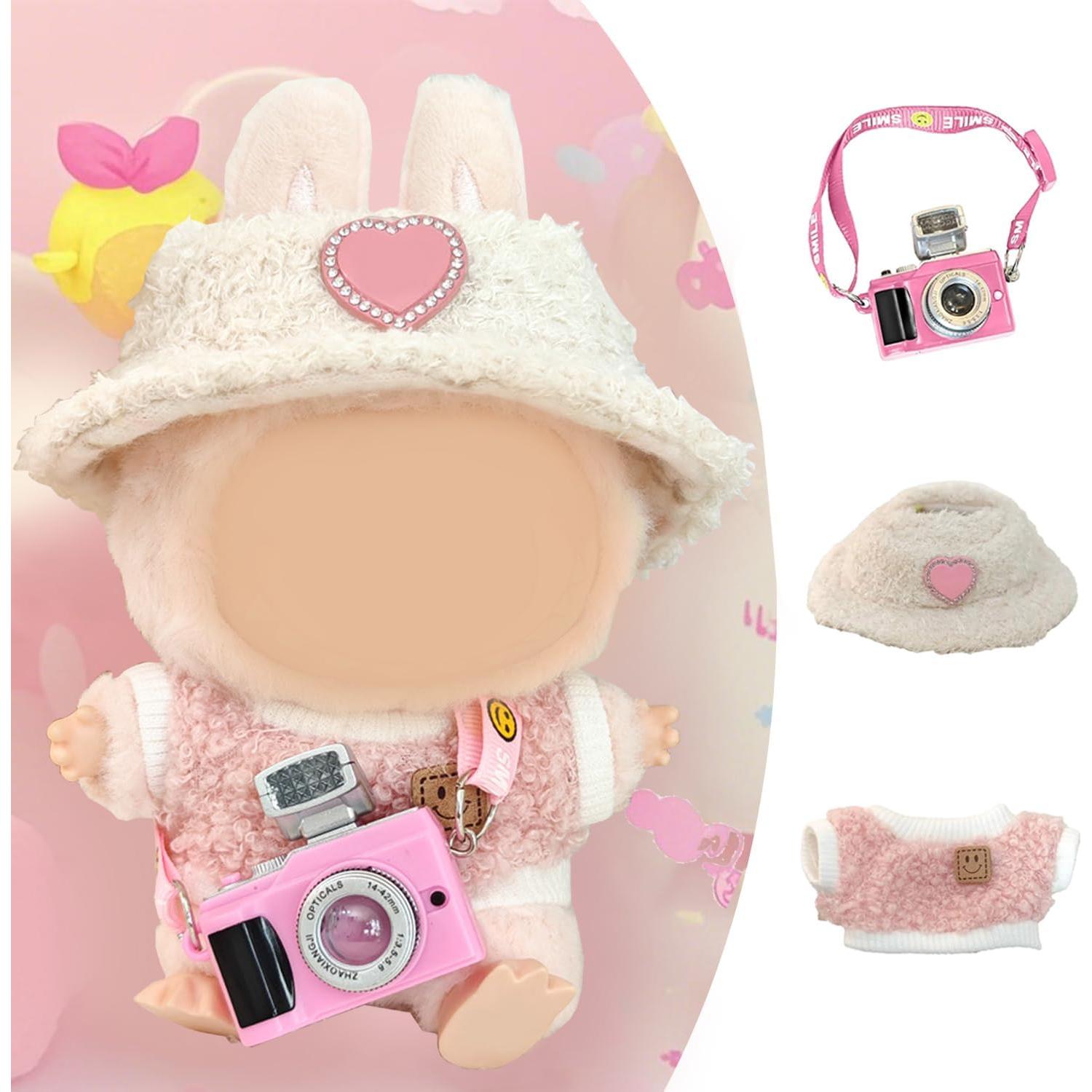 Disfraces de Peluche Rosa con Sombrero y Accesorios - 3 Piezas