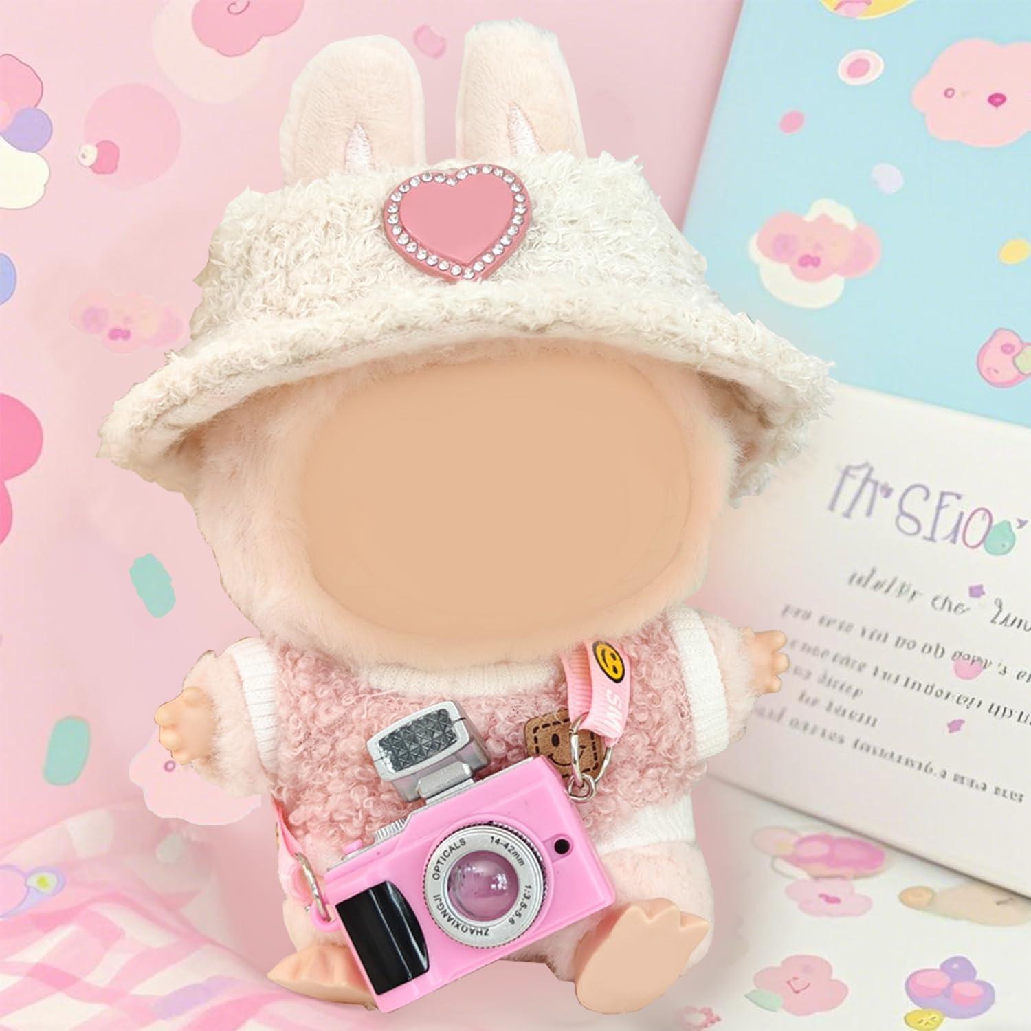 Disfraces de Peluche Rosa con Sombrero y Accesorios - 3 Piezas