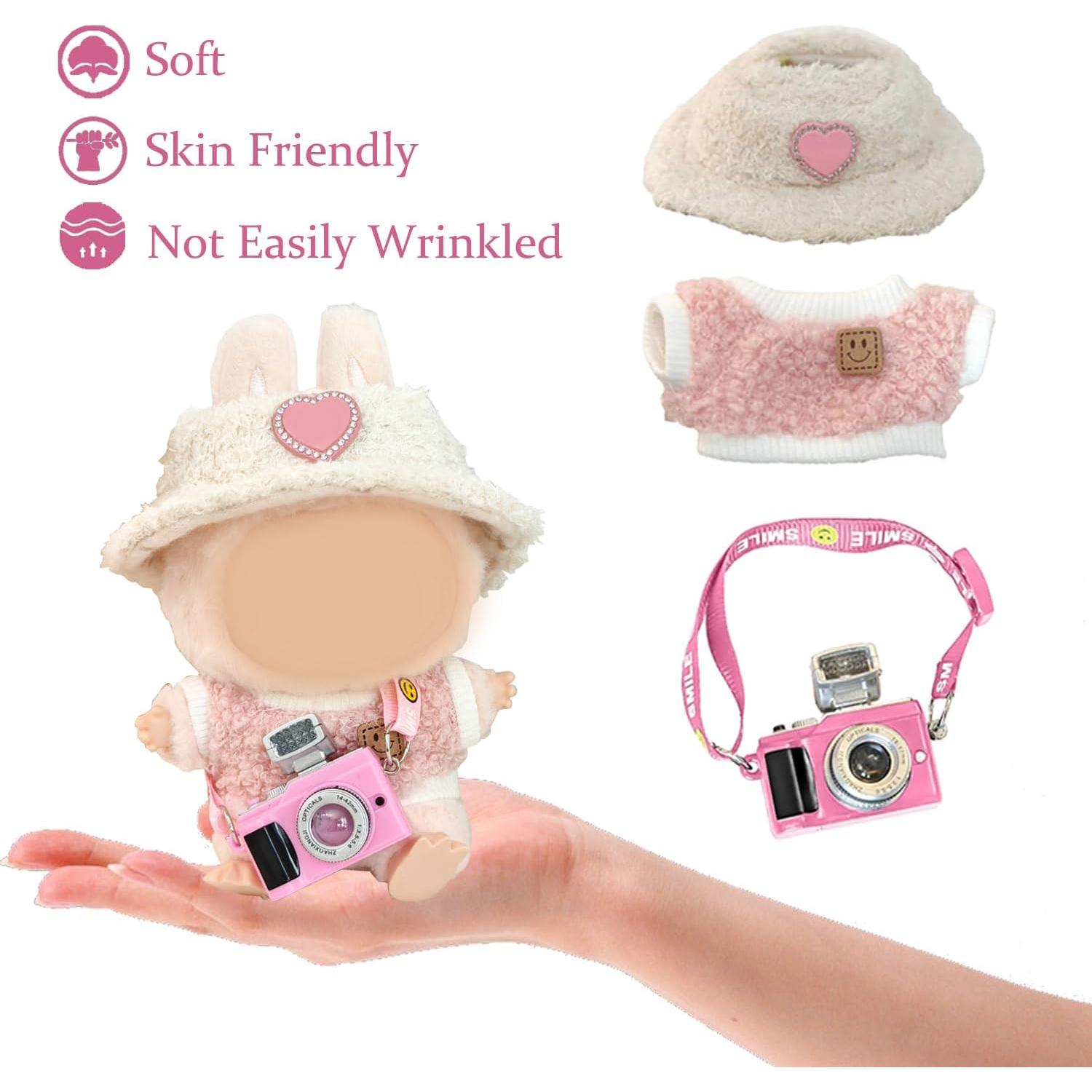 Disfraces de Peluche Rosa con Sombrero y Accesorios - 3 Piezas