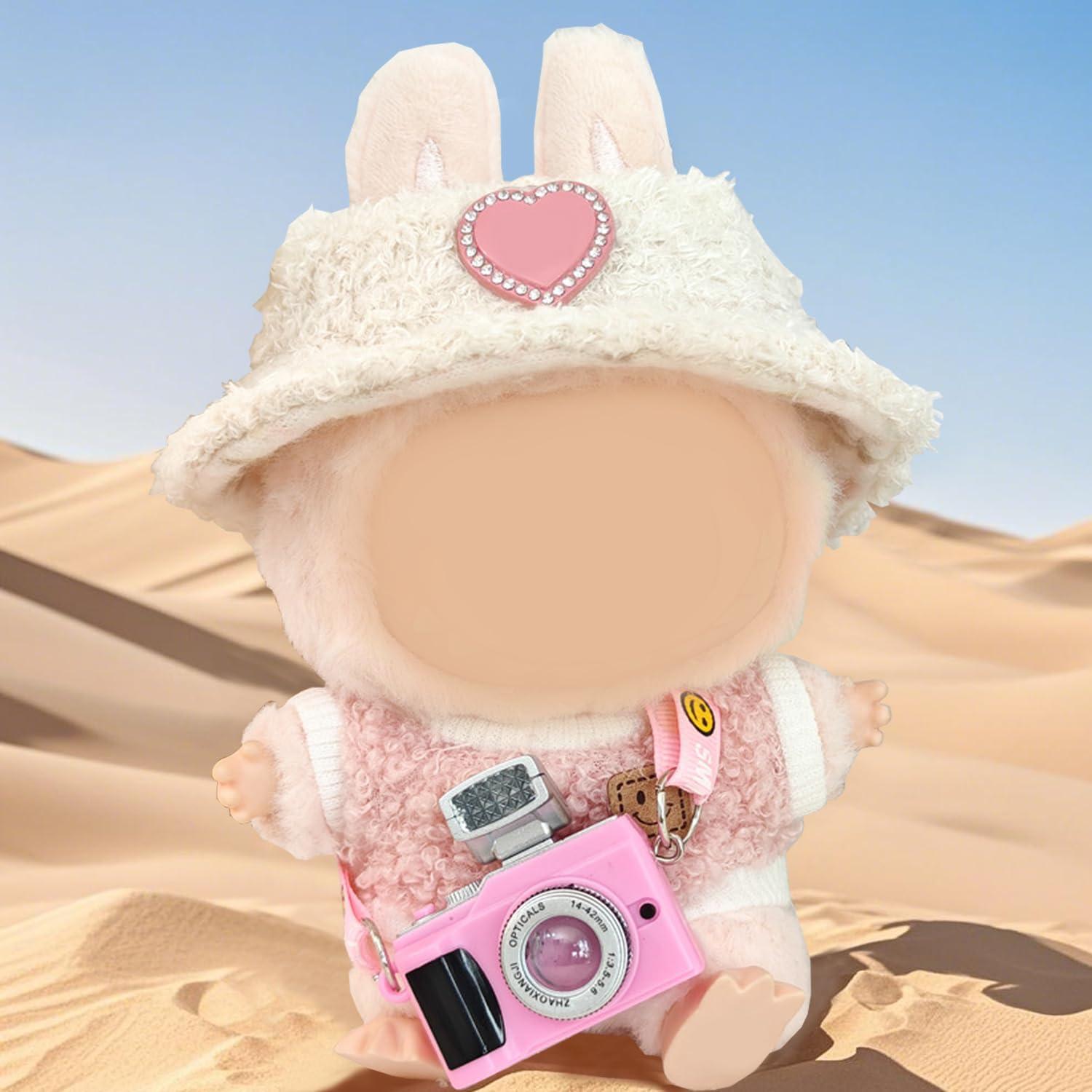 Disfraces de Peluche Rosa con Sombrero y Accesorios - 3 Piezas