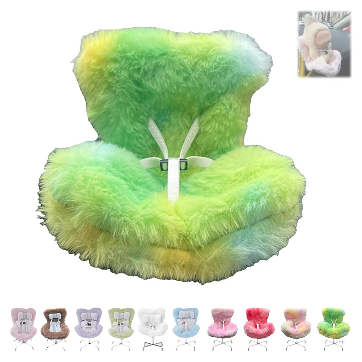 Asiento de Coche para Muñecas Genérico Verde Amarillo 10-17 cm