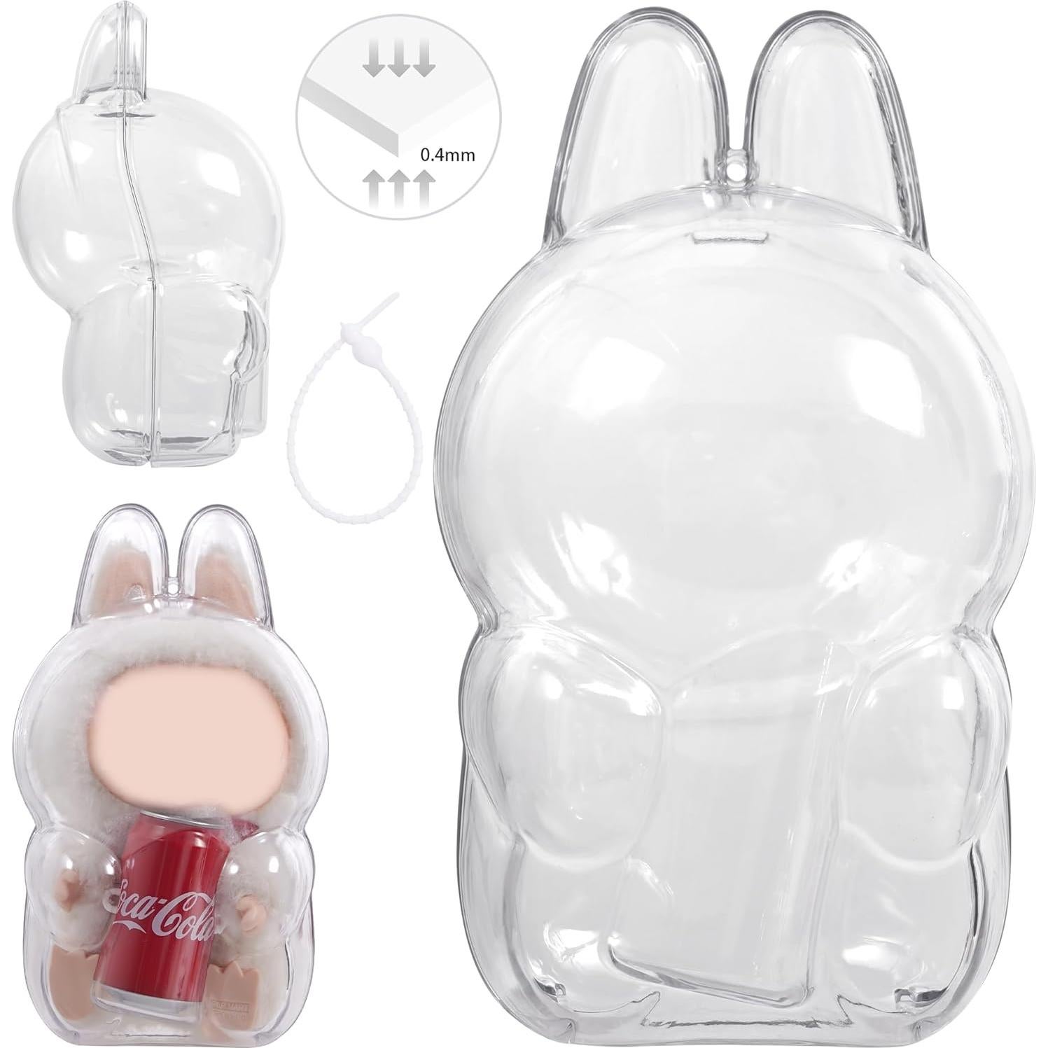 Funda Protectora Acrílica para Figuras LABUBU 17cm Cola Sentado