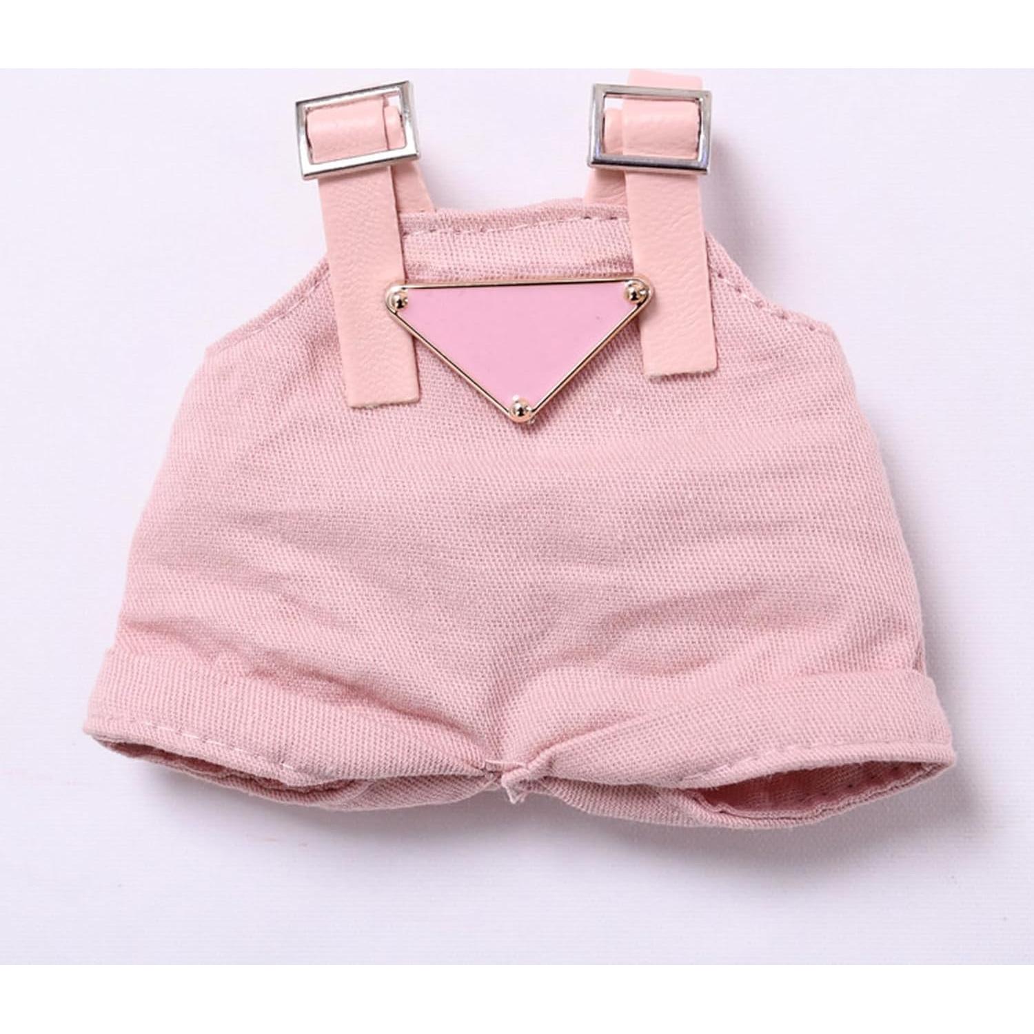 Clothes for Labubu 17cm (NO Doll) – Designer-Inspired Pink Hat & Overalls Set, Cute Labubu Clothes & Premium Dress-Up Accessories for 17cm Labubu Dolls