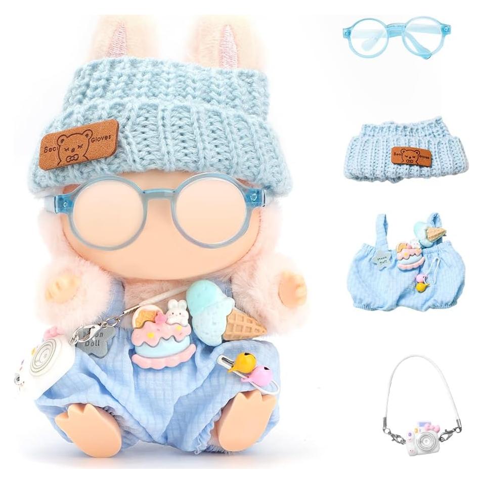 Conjunto de Ropa para Muñecas 17cm WALLFID - 4 Piezas Azul