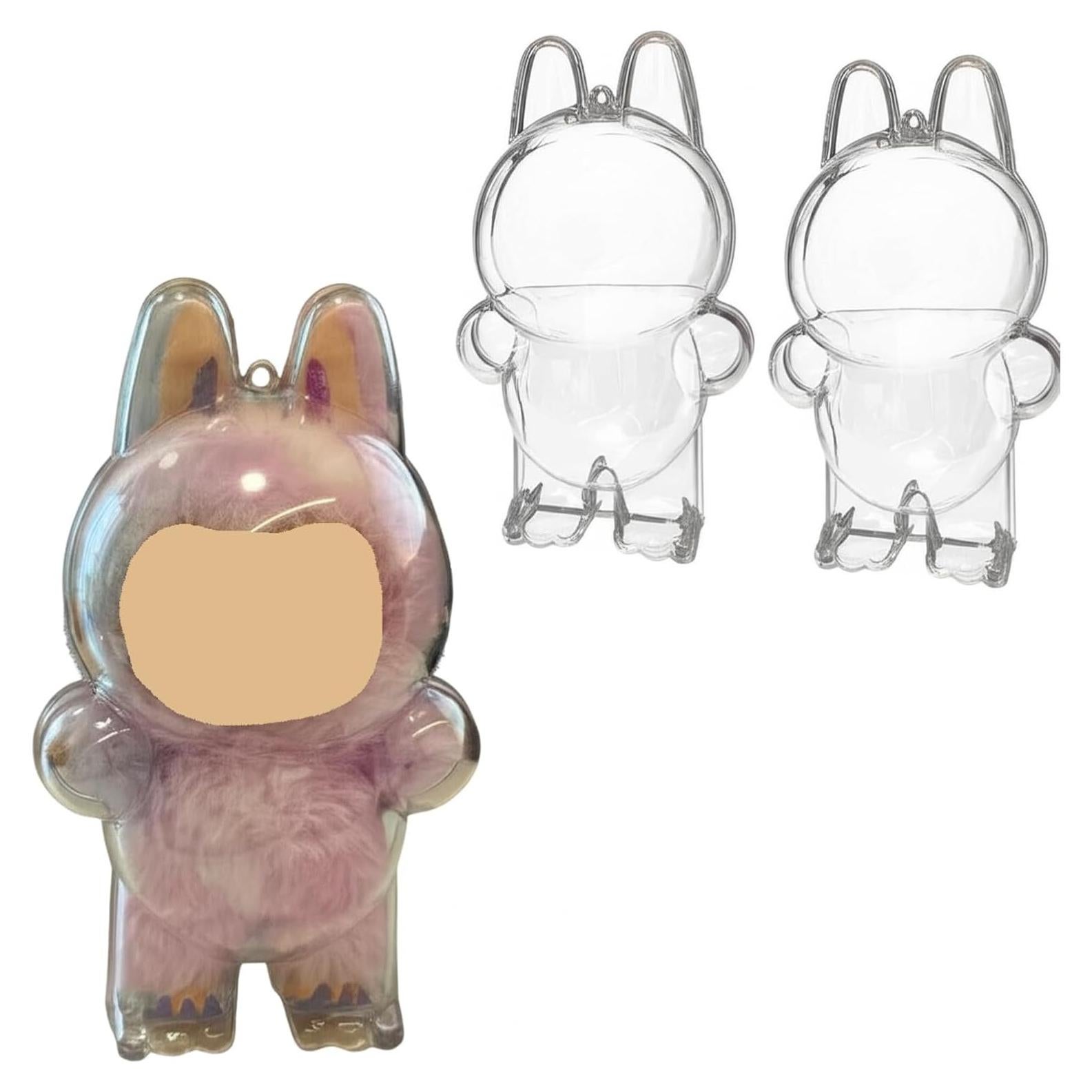 Funda Protectora Acrílica LABUBU para Muñeca - 21x11x19cm