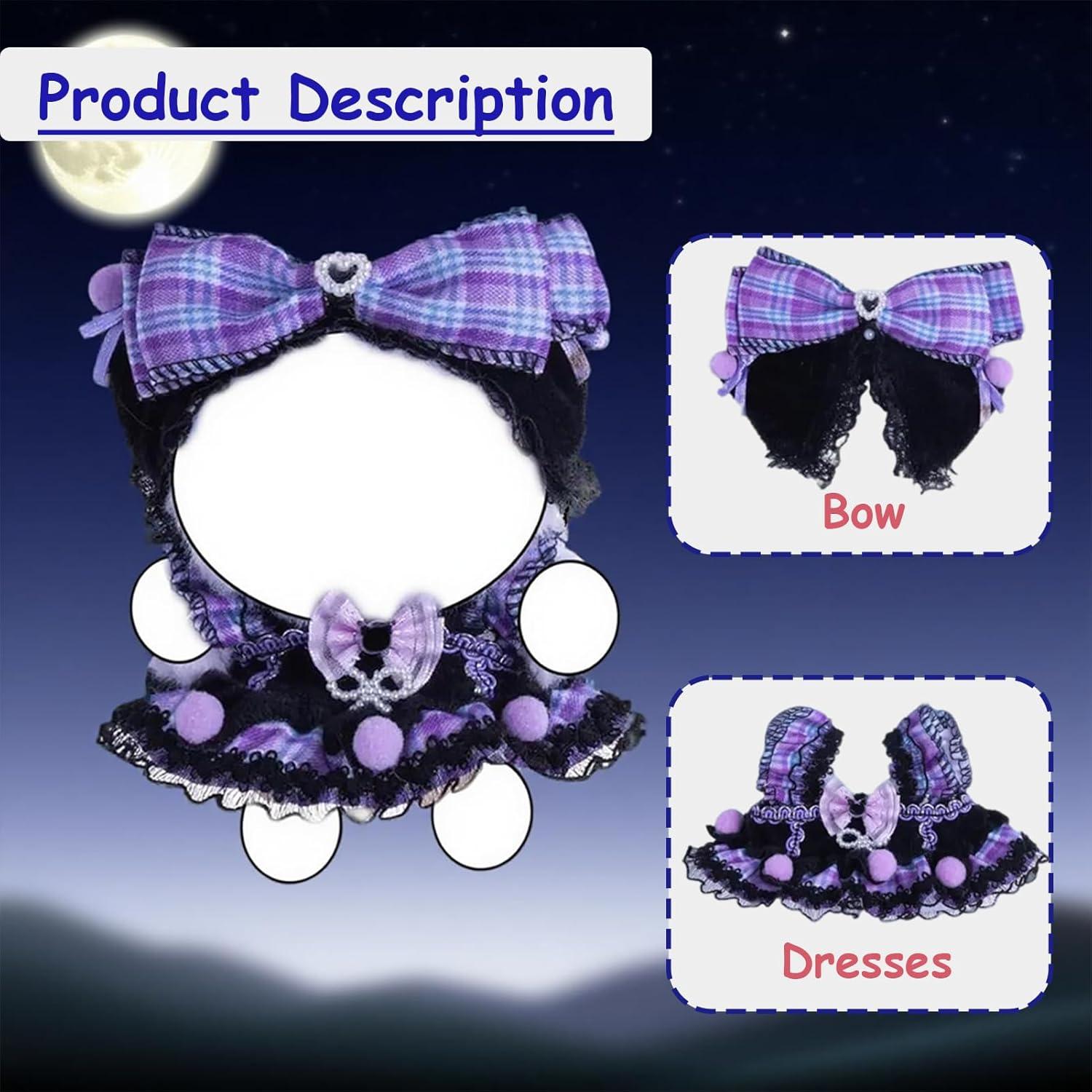 Vestido Gothic Lolita para muñeca 17cm LABUBU - Púrpura y Negro