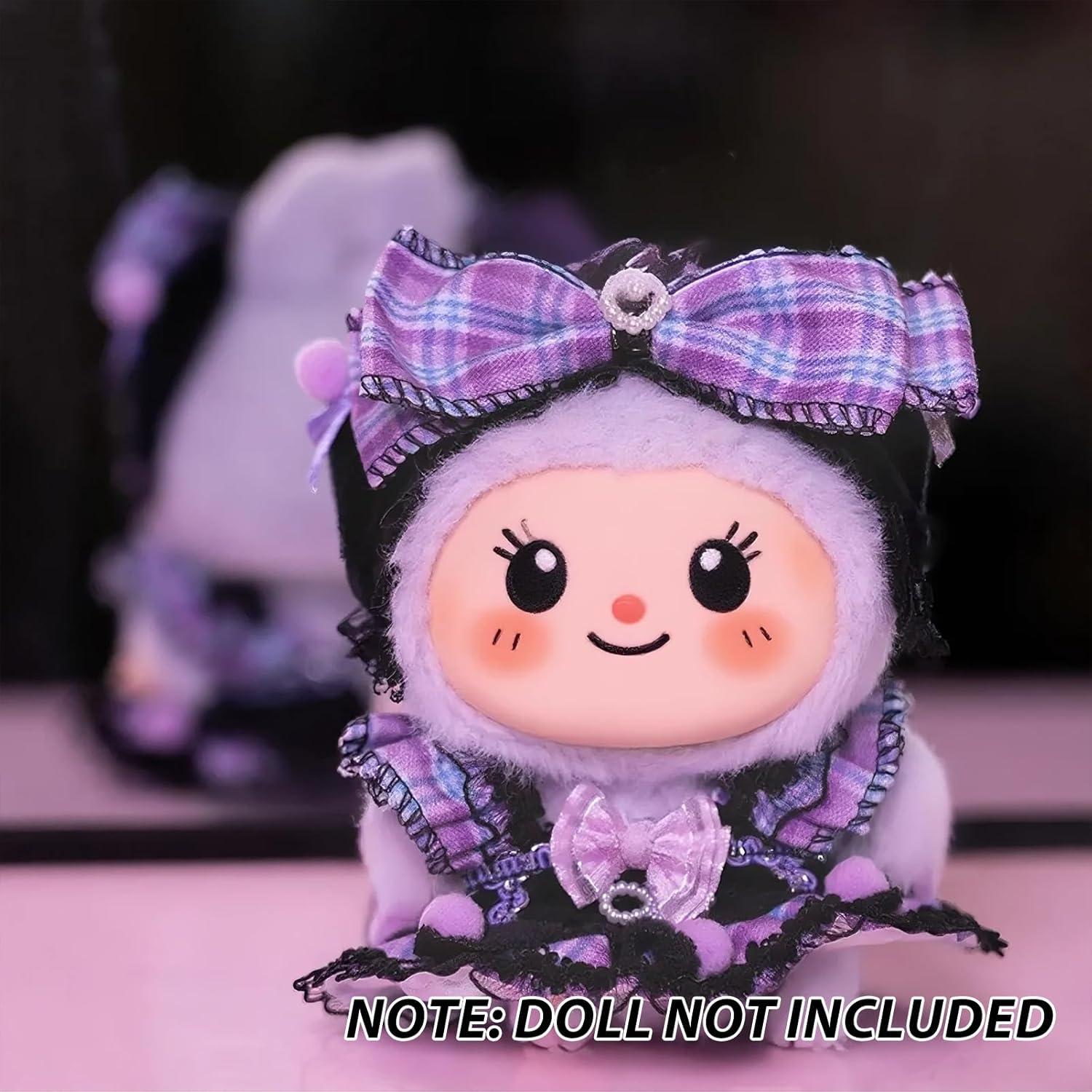 Vestido Gothic Lolita para muñeca 17cm LABUBU - Púrpura y Negro