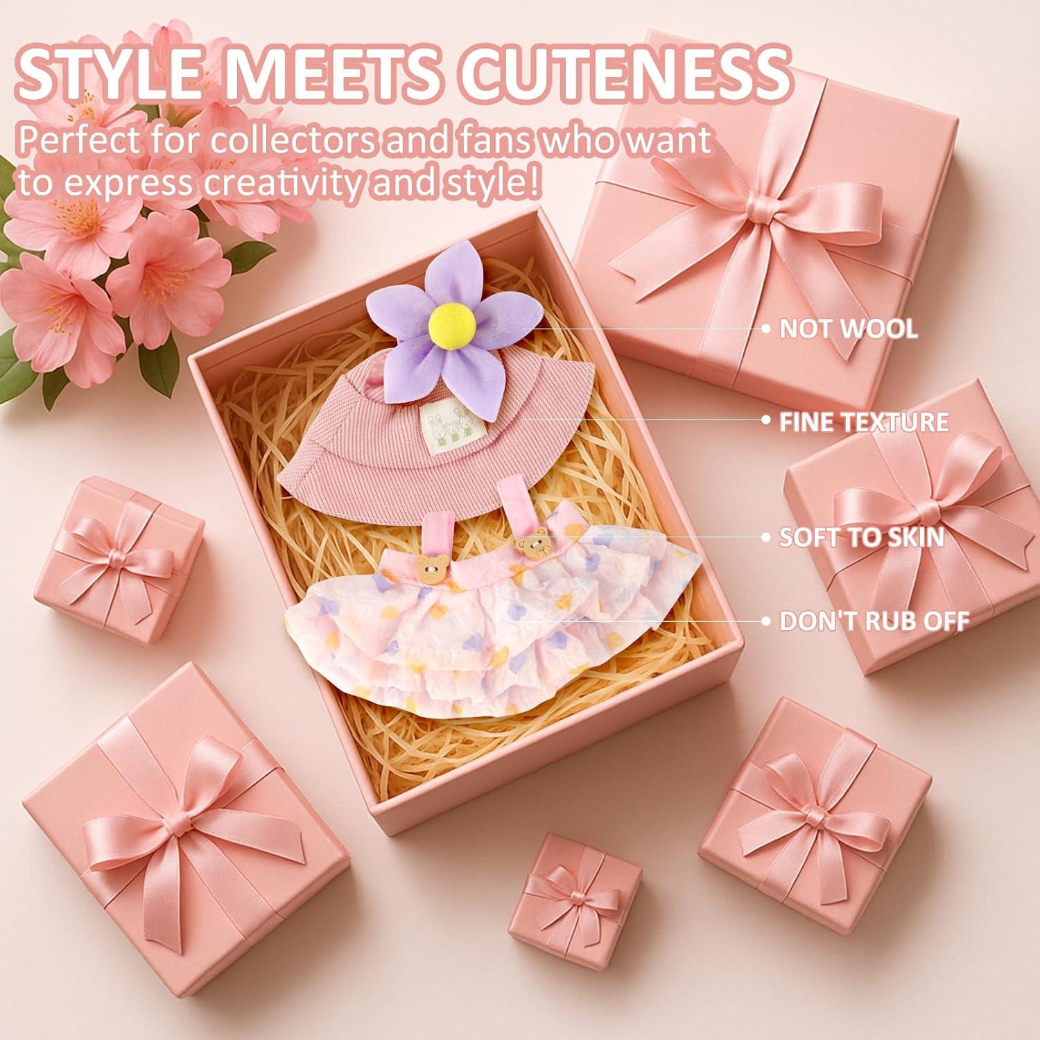 Conjunto de Ropa para Muñeca Ziqody - 3 Piezas Ganchillo Rosa