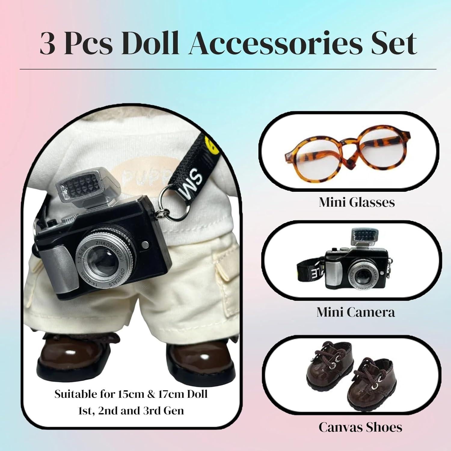 Juego de Accesorios para Muñecas 17cm QIXINGWISE 3 Piezas