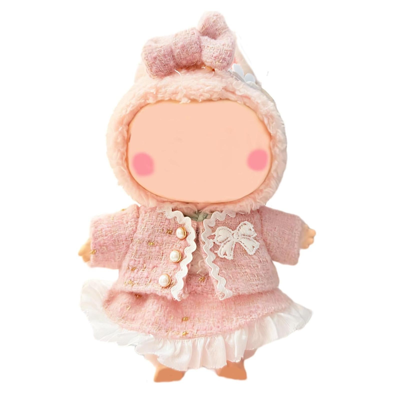 Conjunto de Ropa para Muñeca de Peluche Coruja 17cm 3 Piezas Rosa