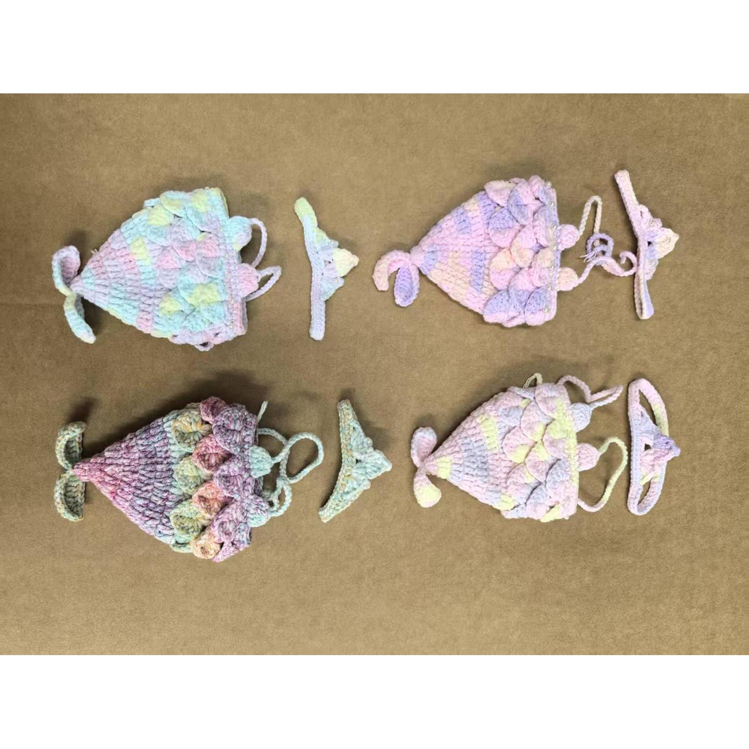 Conjunto de Ropa de Sirena Labubu Tejido a Mano 15-17 cm