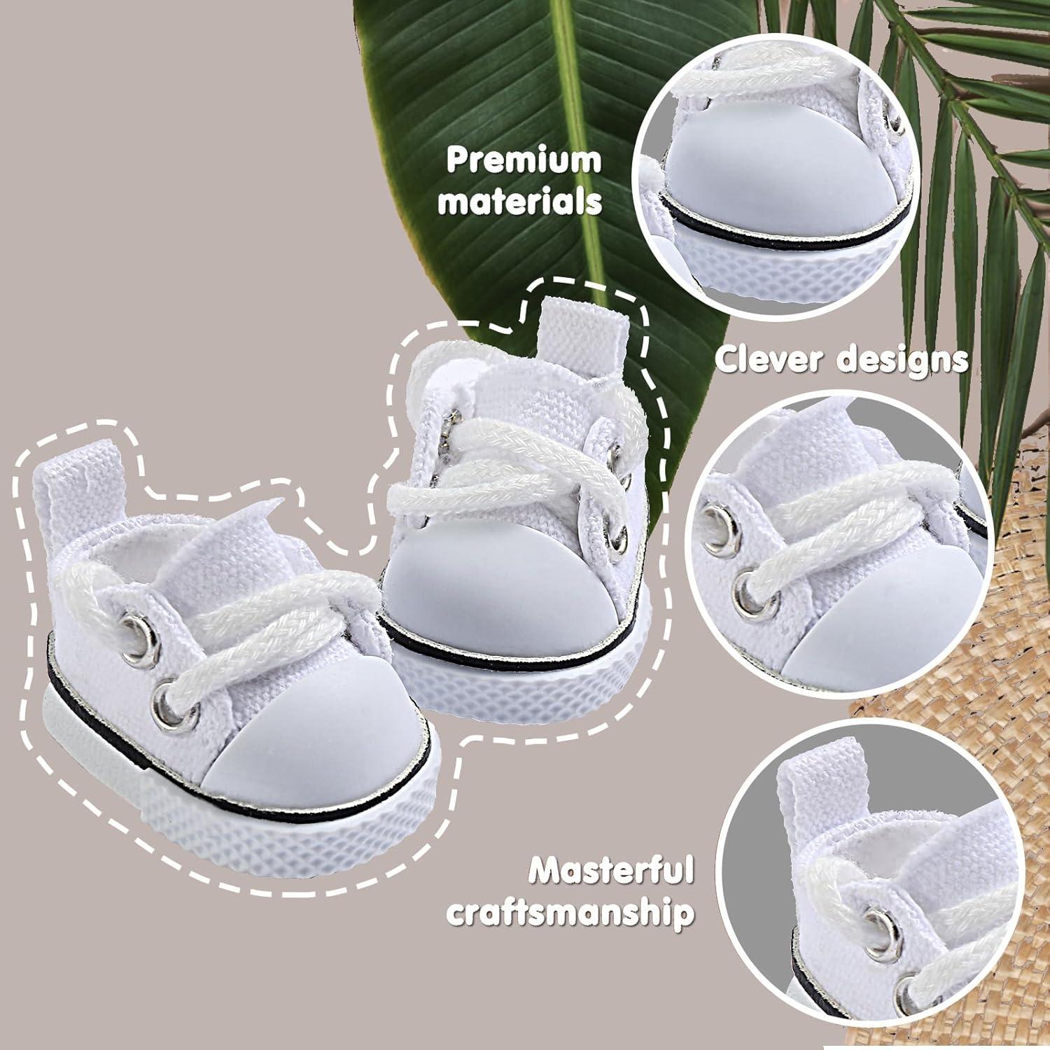 Zapatos de muñeca Ciunura para Bubu 15-17 cm Lona Blanca