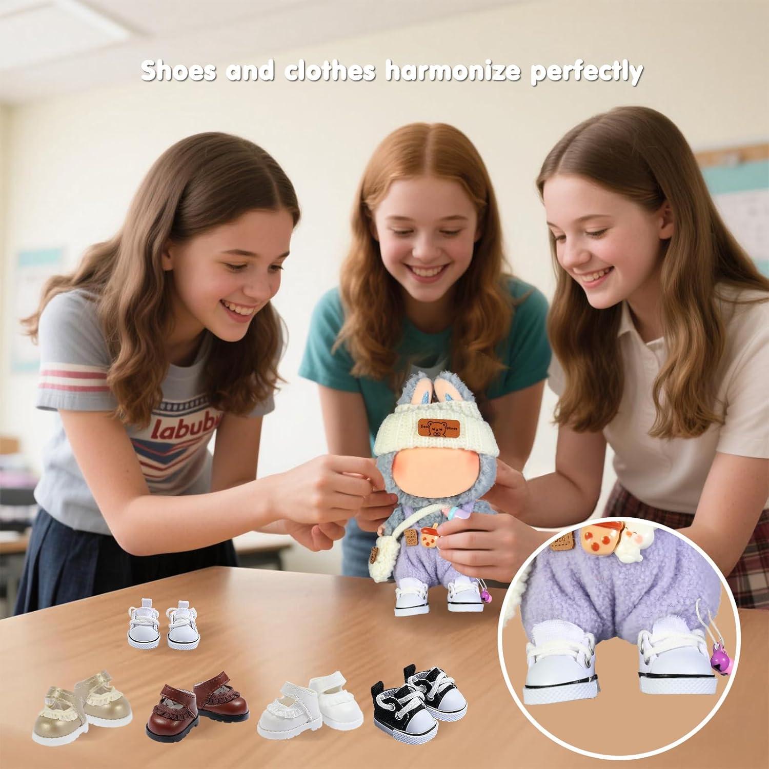 Zapatos de muñeca Ciunura para Bubu 15-17 cm Lona Blanca