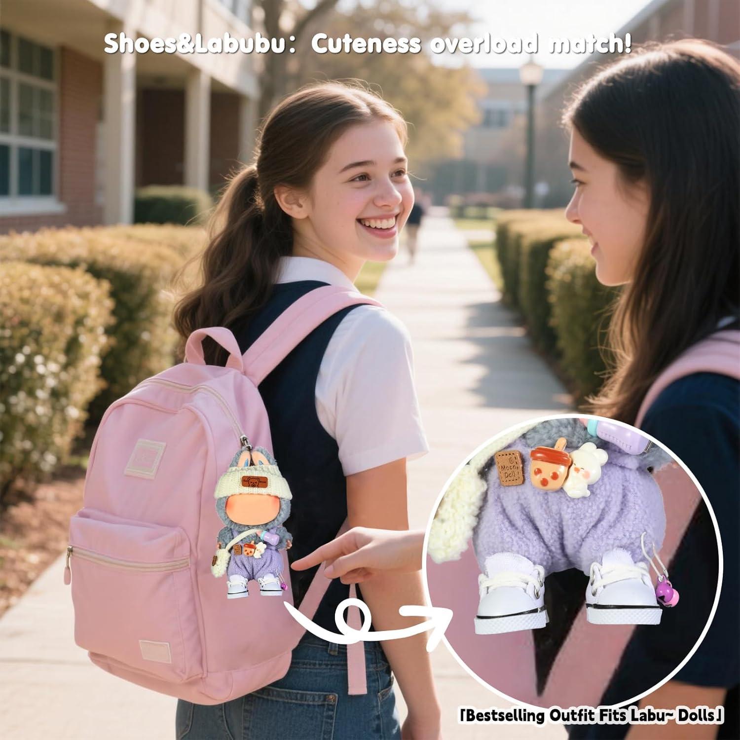 Zapatos de muñeca Ciunura para Bubu 15-17 cm Lona Blanca