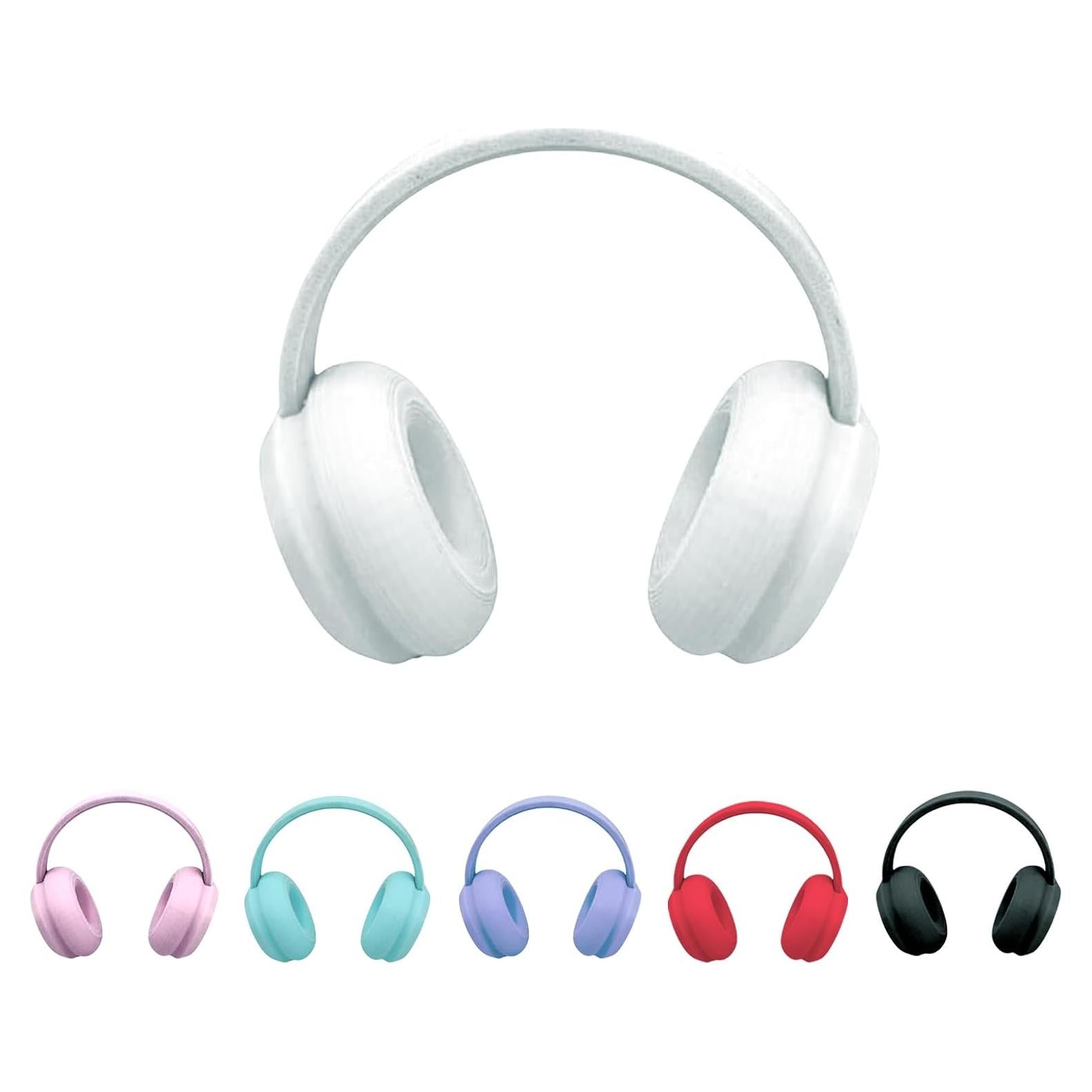 Auriculares Impresos en 3D Labubu para Muñecas 10-17cm Blancos