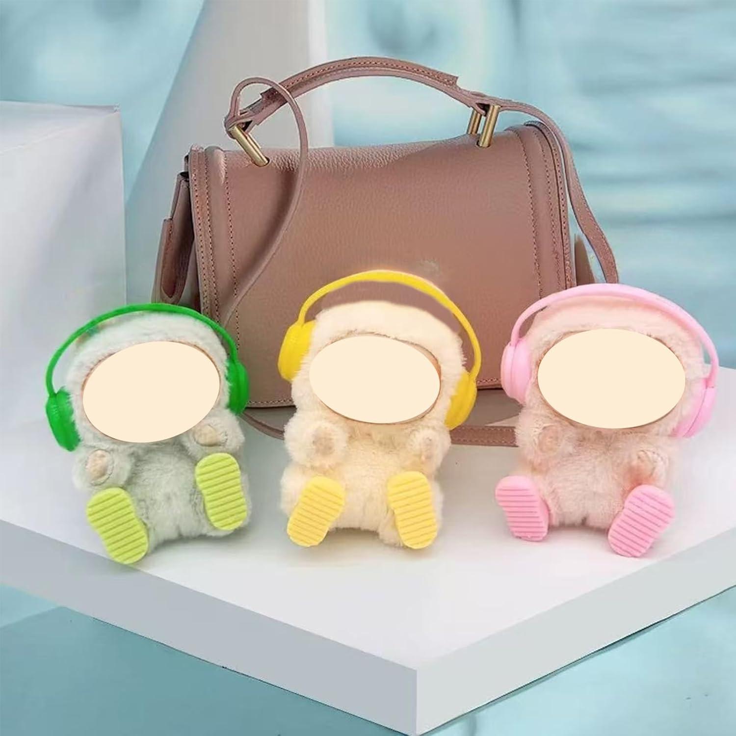 Auriculares Impresos en 3D Labubu para Muñecas 10-17cm Blancos