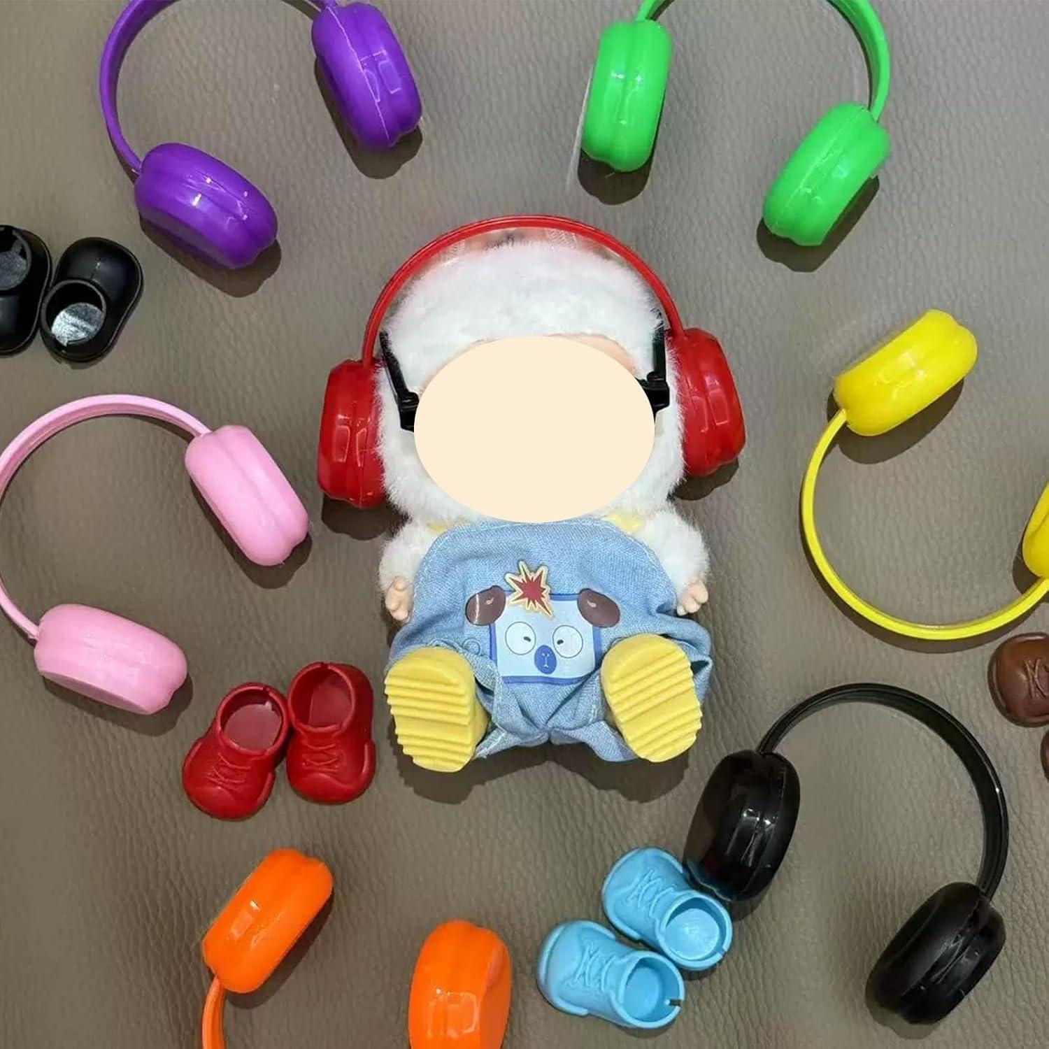 Auriculares Impresos en 3D Labubu para Muñecas 10-17cm Blancos