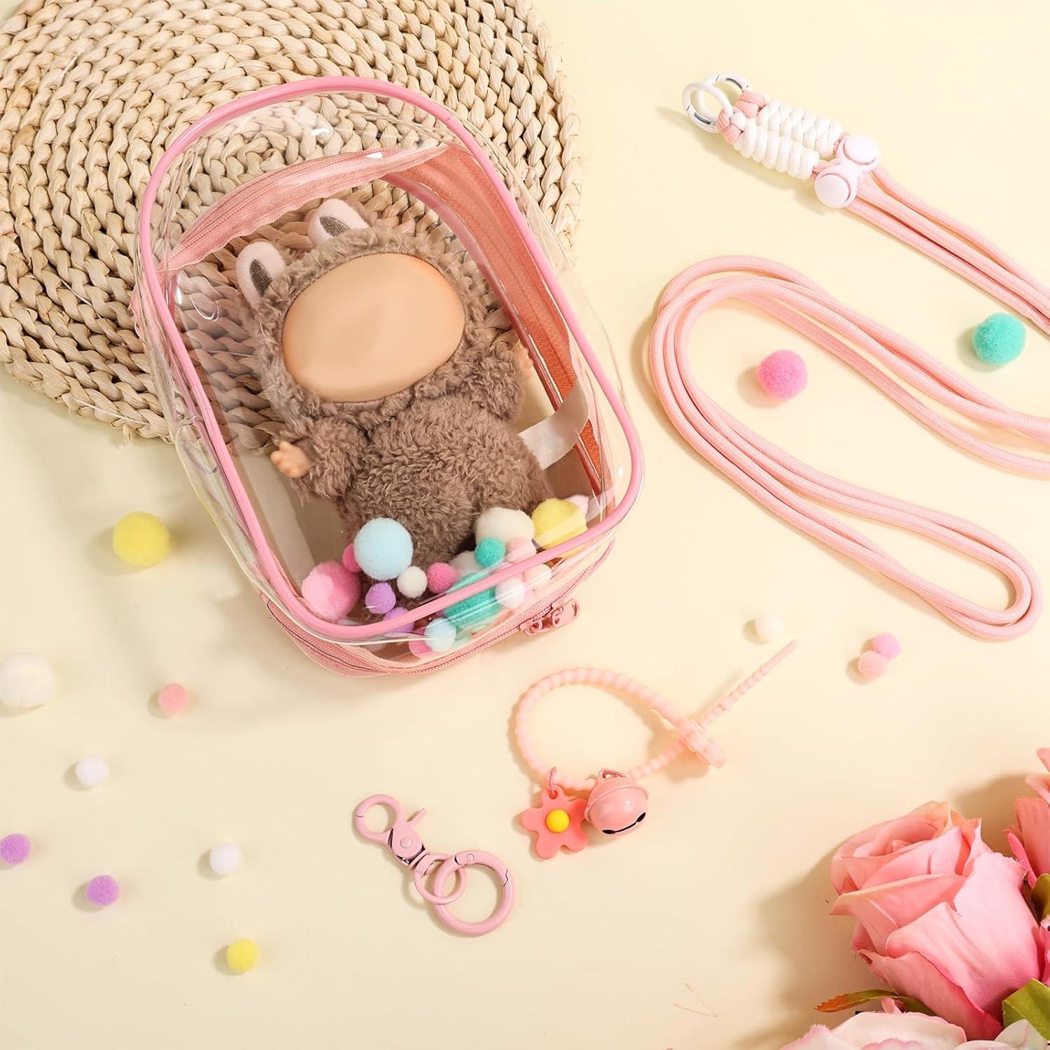 Estuche Protector para Muñecas de Peluche Tinoaly Rosa 18.5x12x7cm