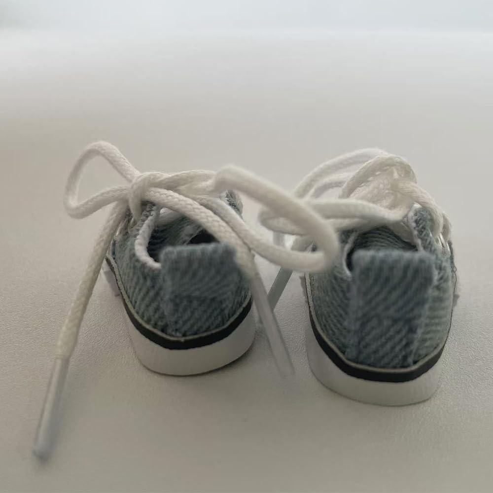 Zapatillas de Lona Miniatura Labubu - Set 2 Pares Blanco y Azul