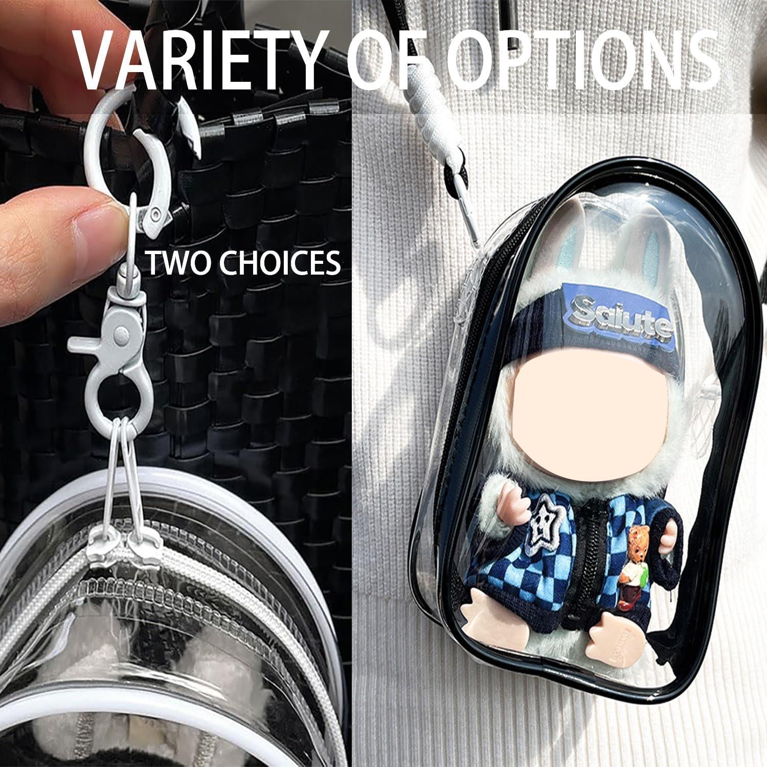 Estuche Transparente PVC para Muñeca de Peluche 15cm - Negro