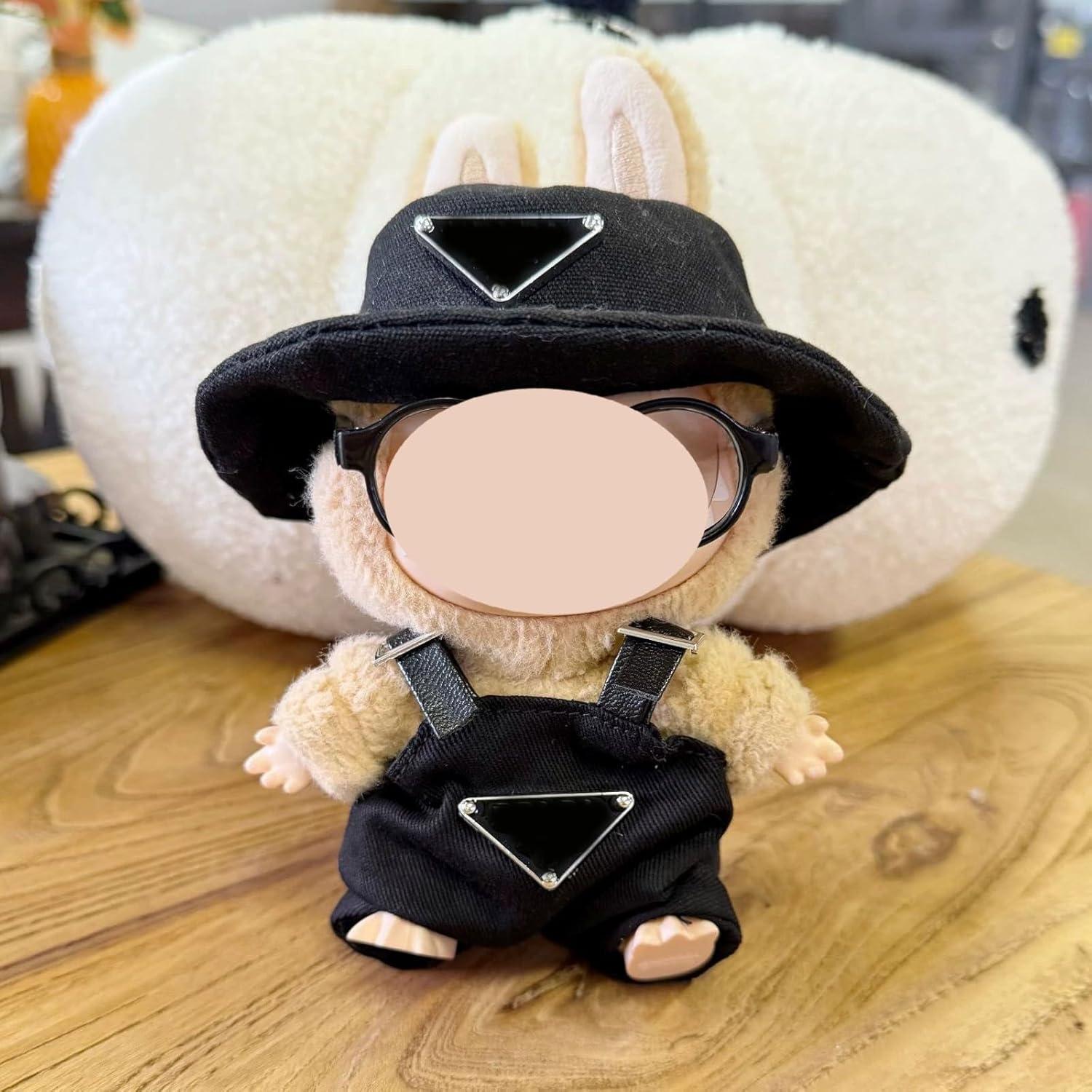 Conjunto de Ropa para Muñecas Labub 15-17cm - Negro