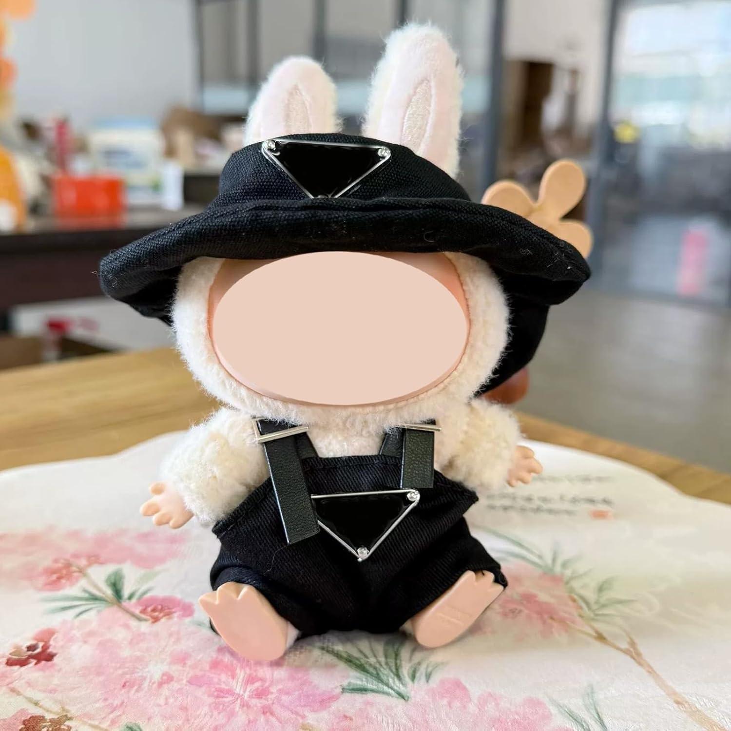 Conjunto de Ropa para Muñecas Labub 15-17cm - Negro