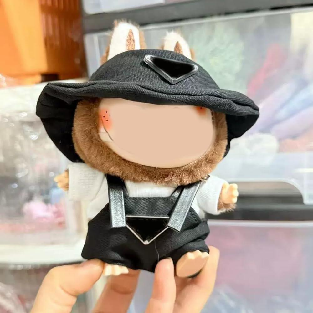 Conjunto de Ropa para Muñecas Labub 15-17cm - Negro