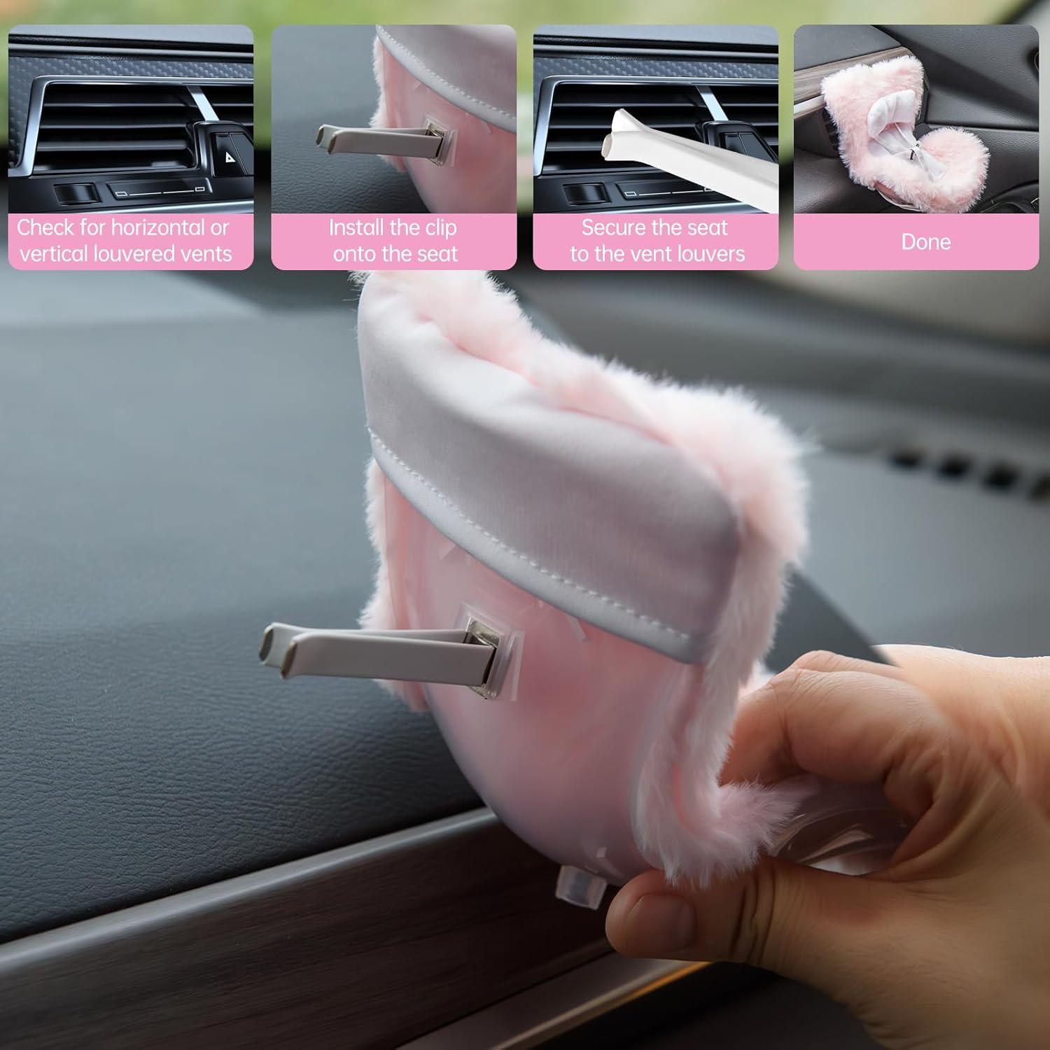 Asiento de Coche para Muñecas Ciunura Rosa 17cm con Clip