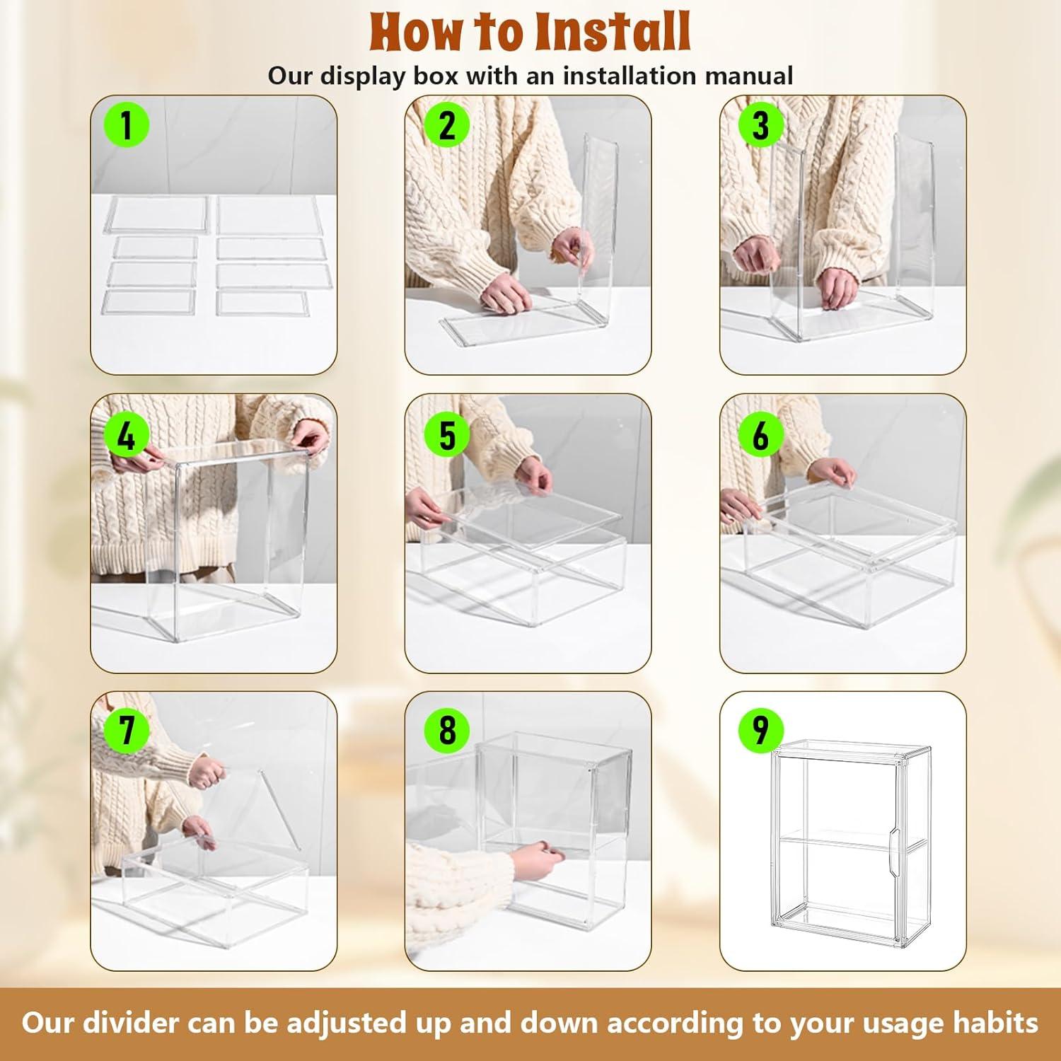 Estuches de Exhibición 12PCS AKODENORA para Muñecas 36x27x14cm