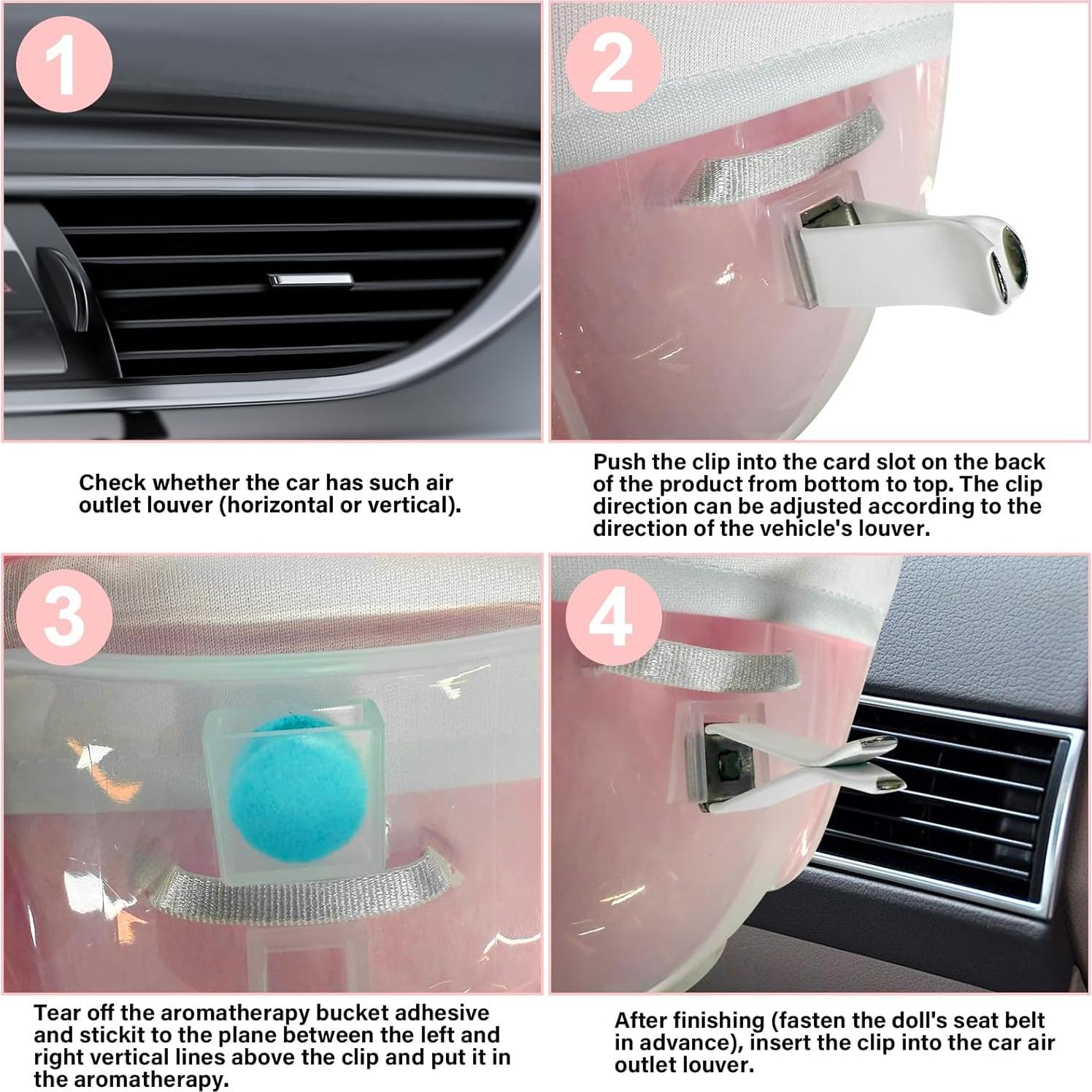 Silla de auto para muñecas 10-17cm Paraquip Rosa