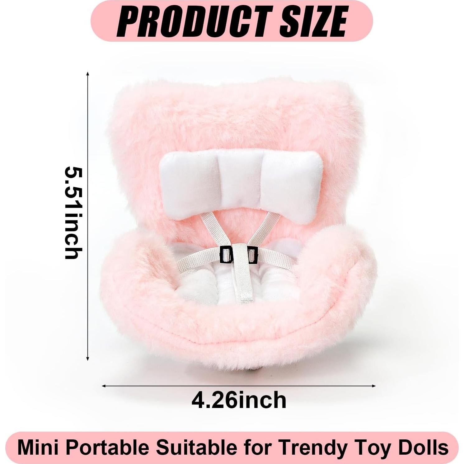 Silla de auto para muñecas 10-17cm Paraquip Rosa