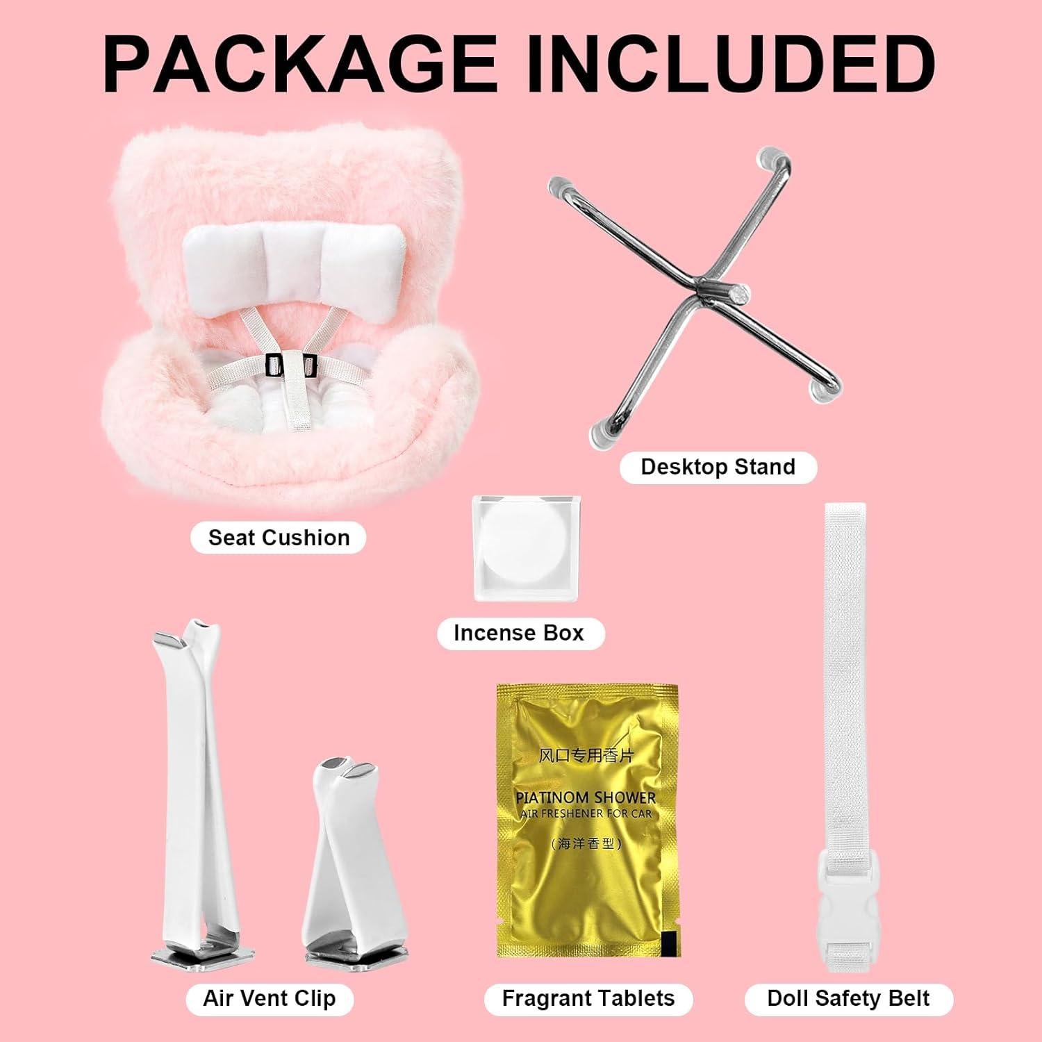 Silla de auto para muñecas 10-17cm Paraquip Rosa