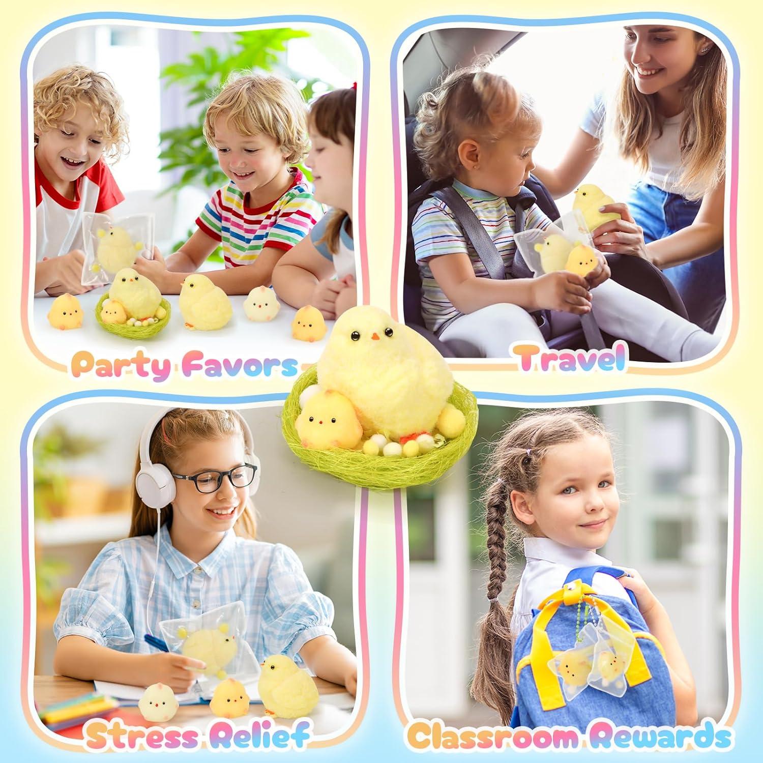 Juguetes Antiestrés Squishy NINAOR 6 Piezas Pollitos