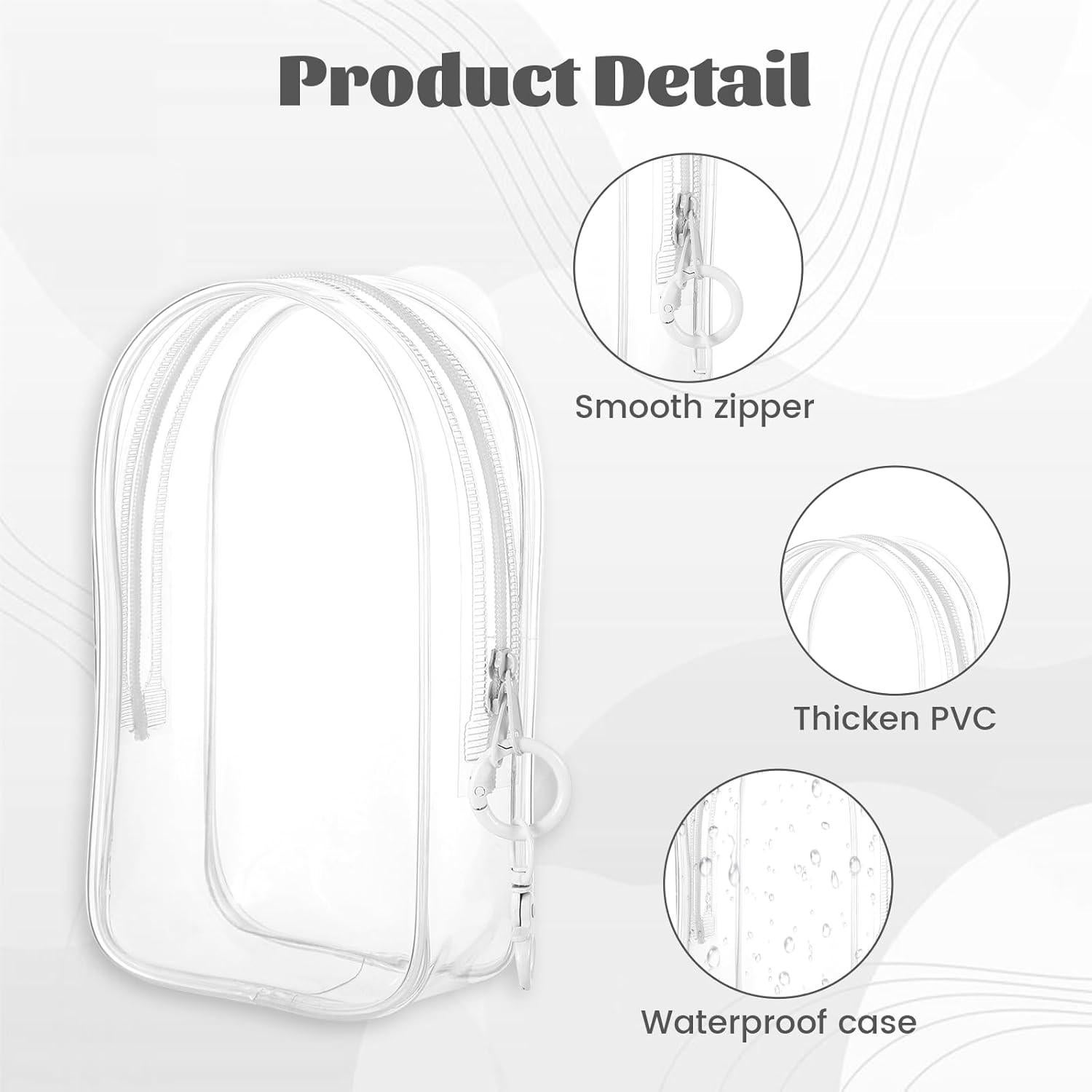 Bolsa de Llavero Transparente Xyulaan con Crema 19.2x11.8cm