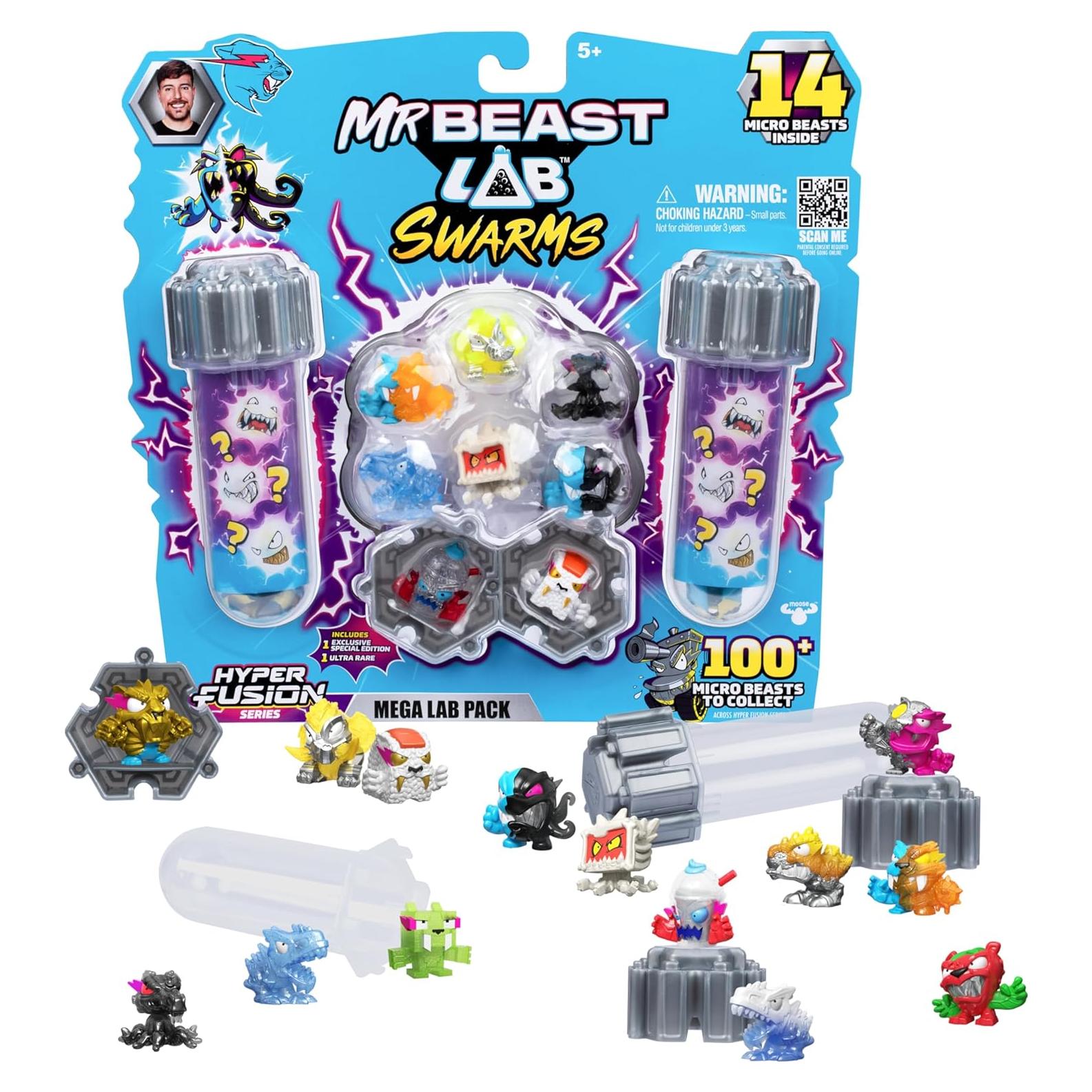 Paquete Mega Lab MrBeast Lab - 14 Bestias Micro + Stickers