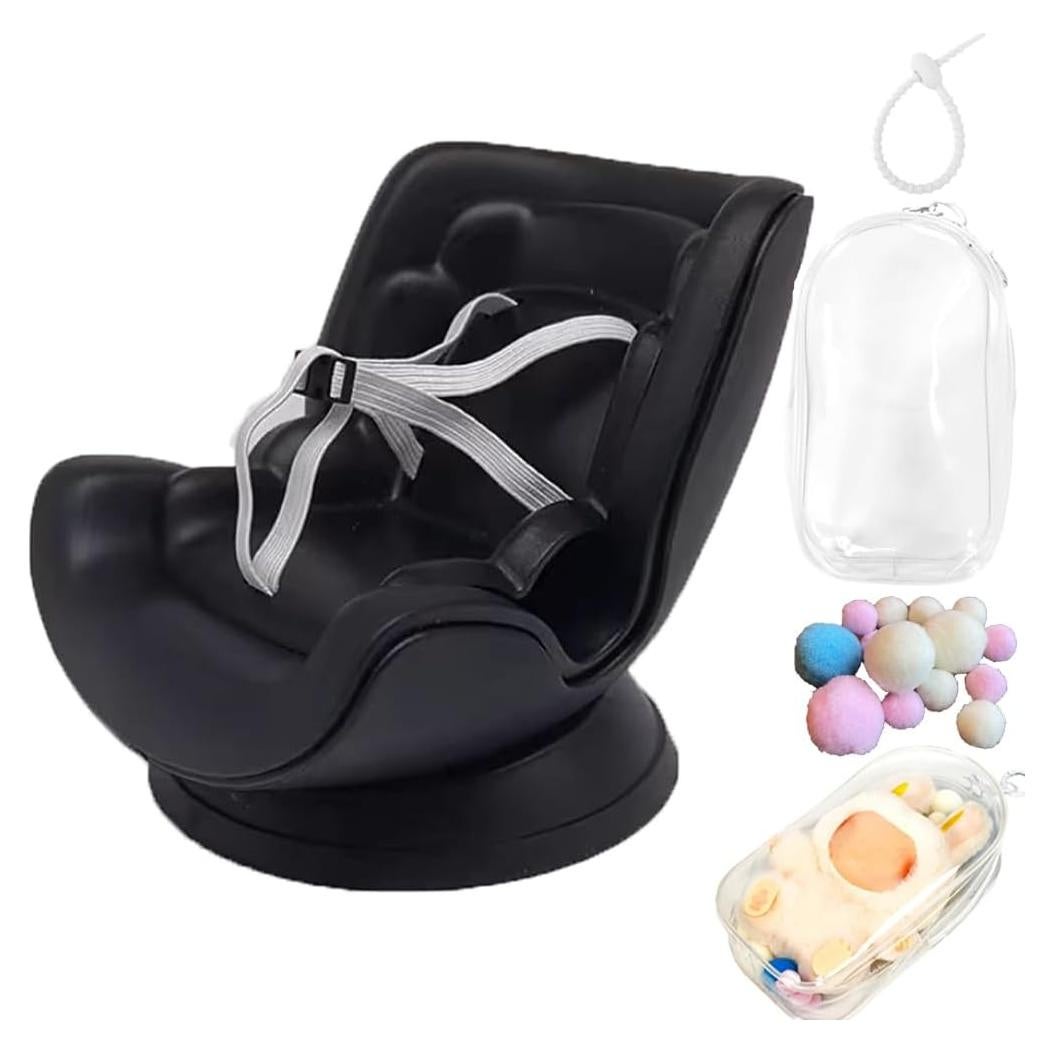 Protector de Asiento de Coche Labubu 14x7.6x6.4cm Negro