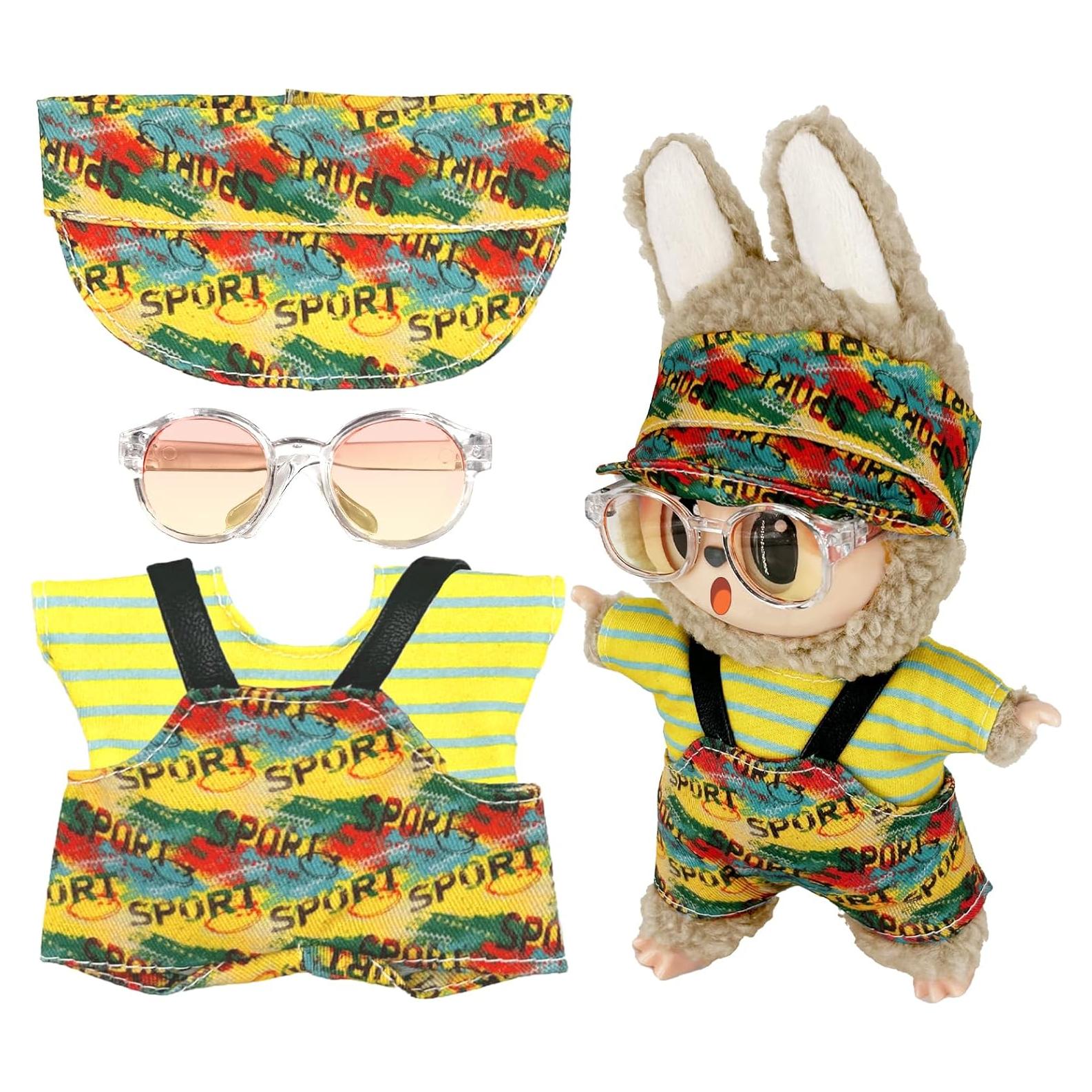 Conjunto de Ropa para Muñeca 17cm OVOEAGLET 4 Piezas Amarillo